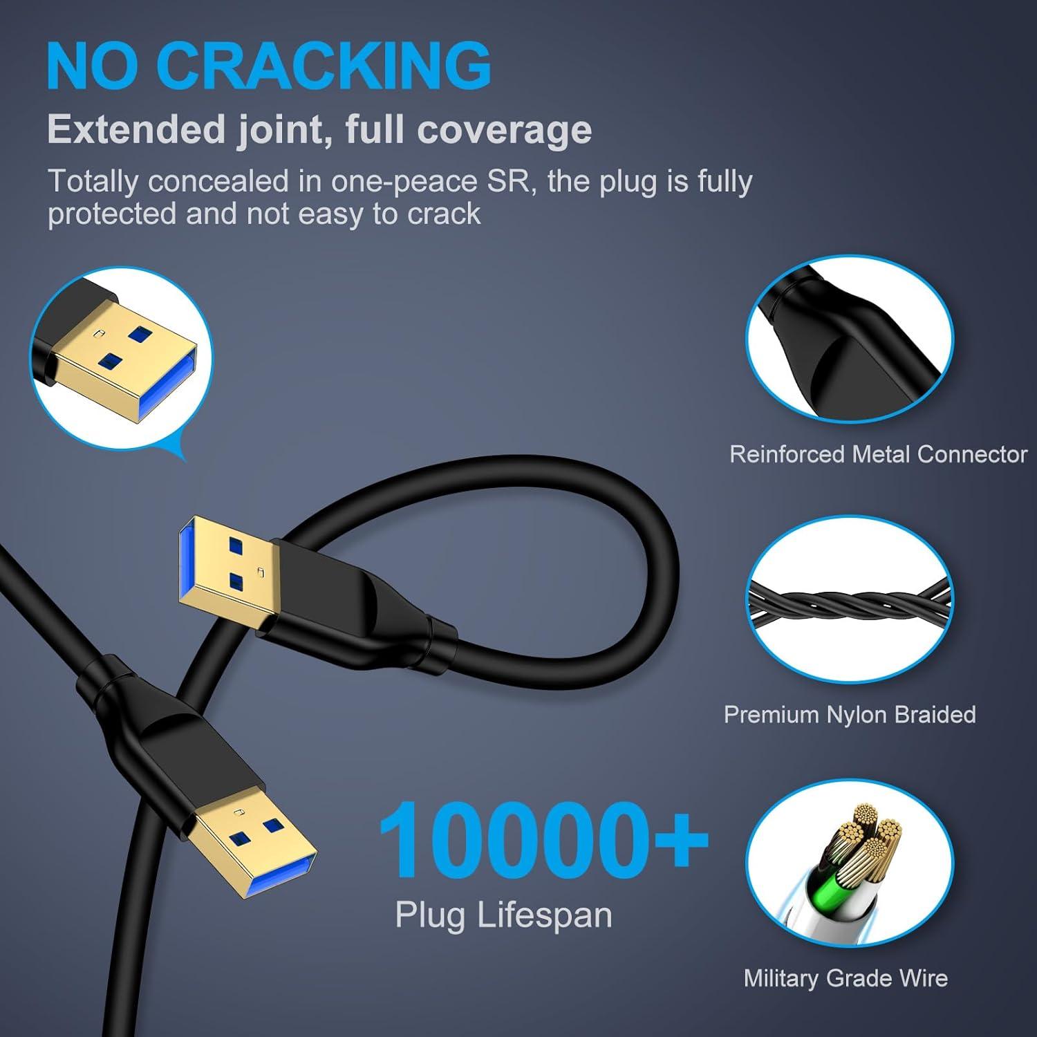 Cable USB 3.0 Macho a Macho 1.83m - Transferencia 5Gbps