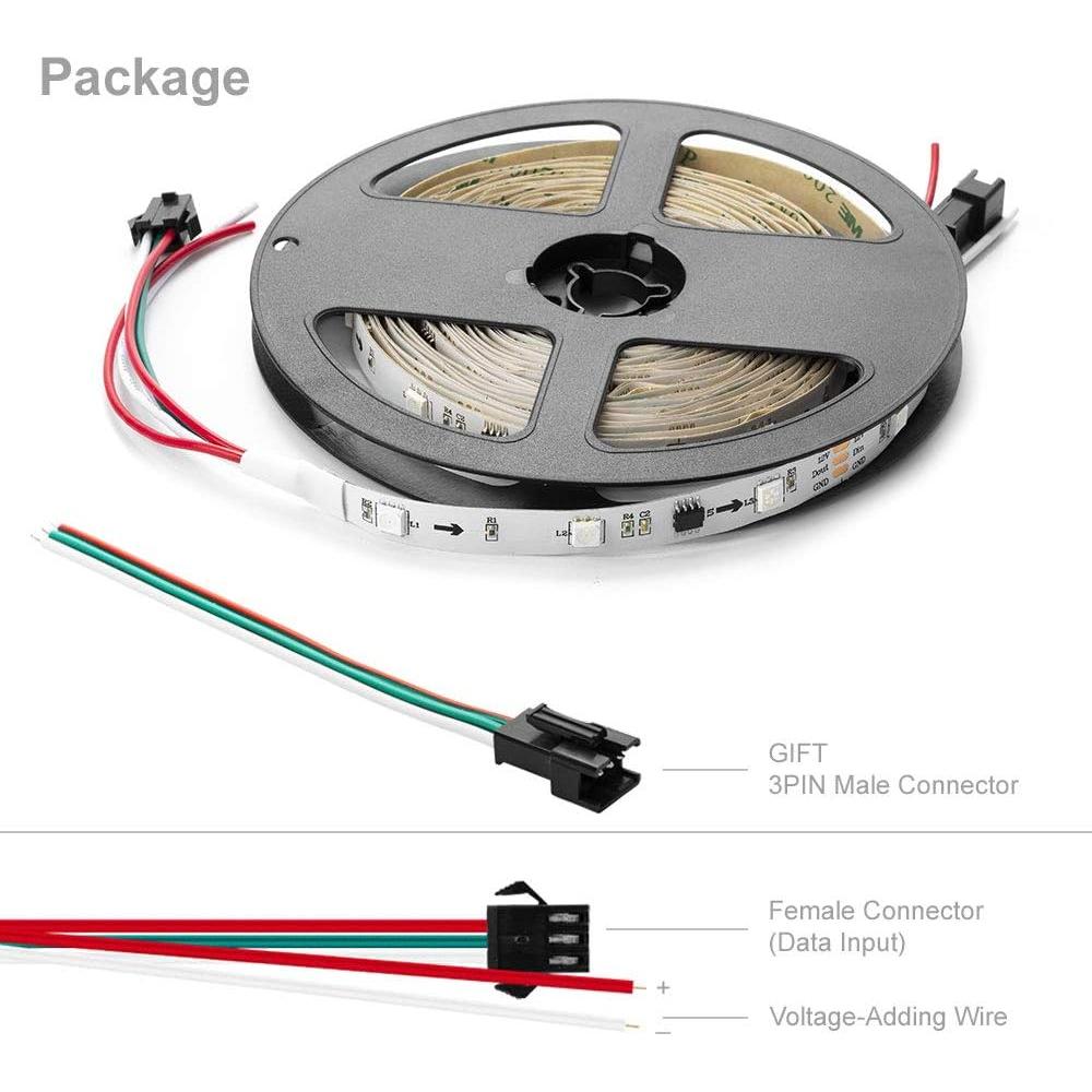 Tira LED RGB BTF-LIGHTING WS2811 5m 30LEDs/m DC12V