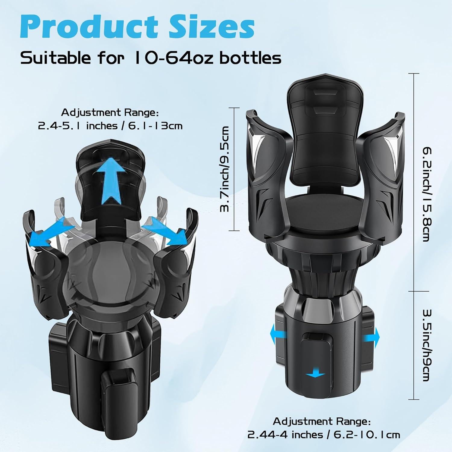 Expansor Soporte para Tazas de Auto GQIRIL Ajustable 0.3-1.9L