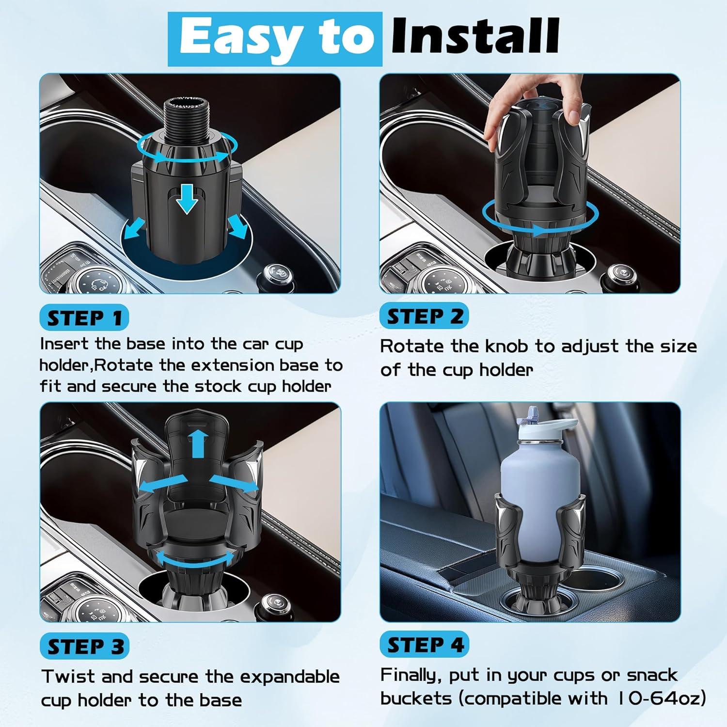 Expansor Soporte para Tazas de Auto GQIRIL Ajustable 0.3-1.9L