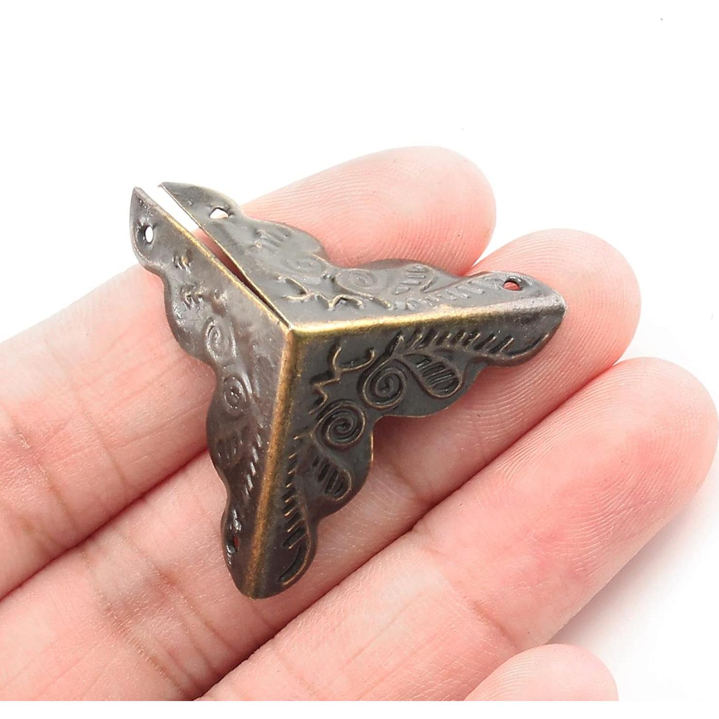 48 Protectores de Esquinas de Metal Piutouyar Bronce 2.54cm