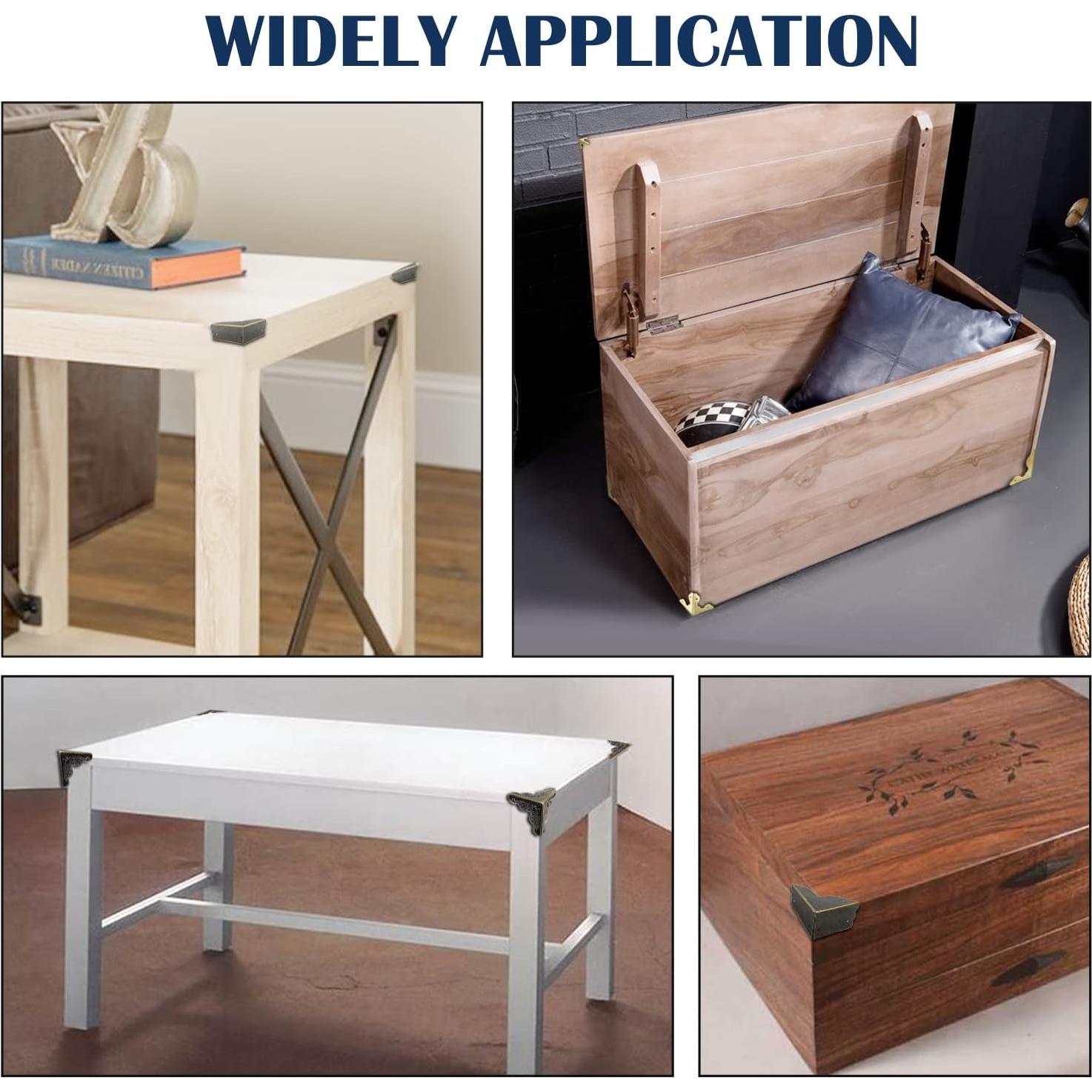 48 Protectores de Esquinas de Metal Piutouyar Bronce 2.54cm