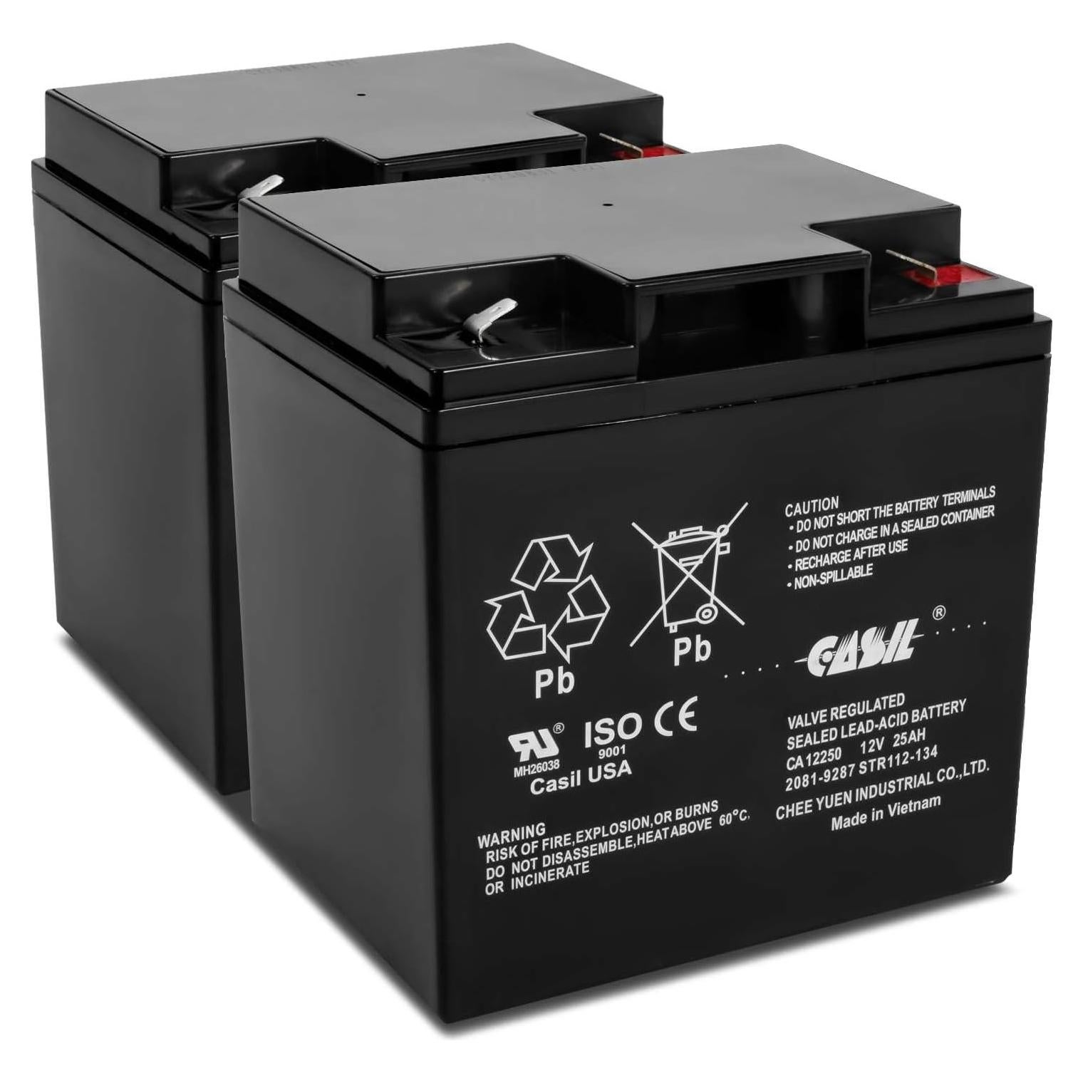 Batería de Reemplazo 12V 25Ah Simplex Grinnell 2081-9287 - Paquete de 2