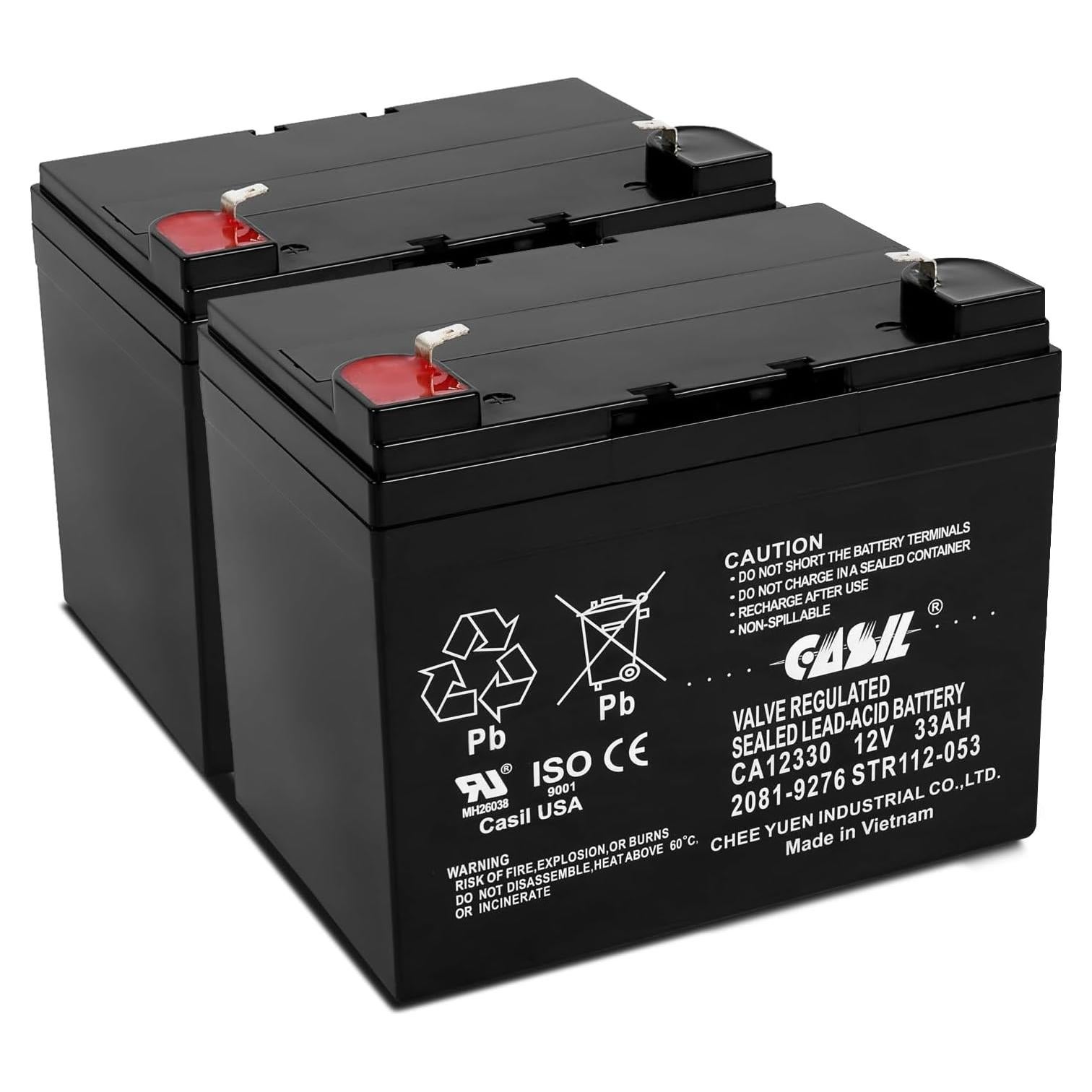 Batería de Panel de Incendio Casil 12V 33Ah - Paquete de 2