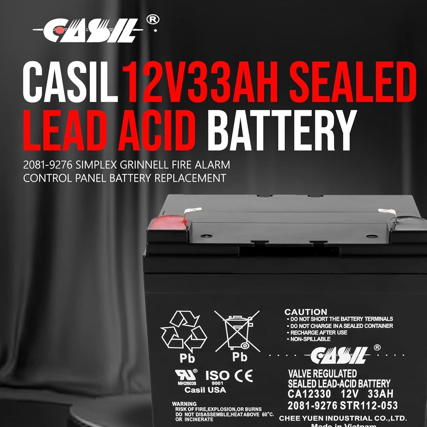 Batería de Panel de Incendio Casil 12V 33Ah - Paquete de 2