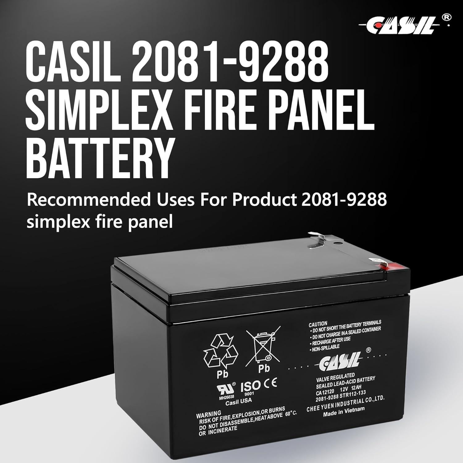 Batería Recargable AGM 12V 12Ah Simplex 2081-9288 - Paquete de 2