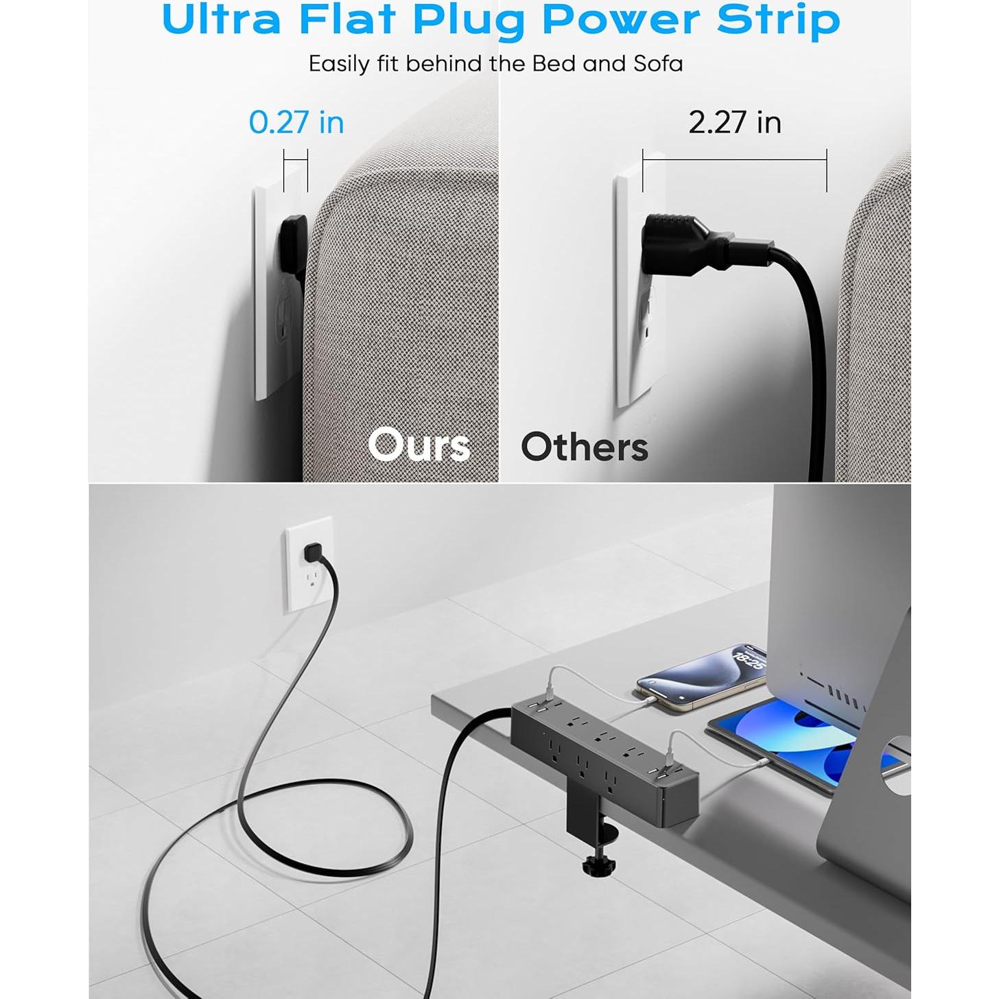 Regleta de enchufes con pinza SHENZHEN ZM3 5FT 24W 9 AC 8 USB