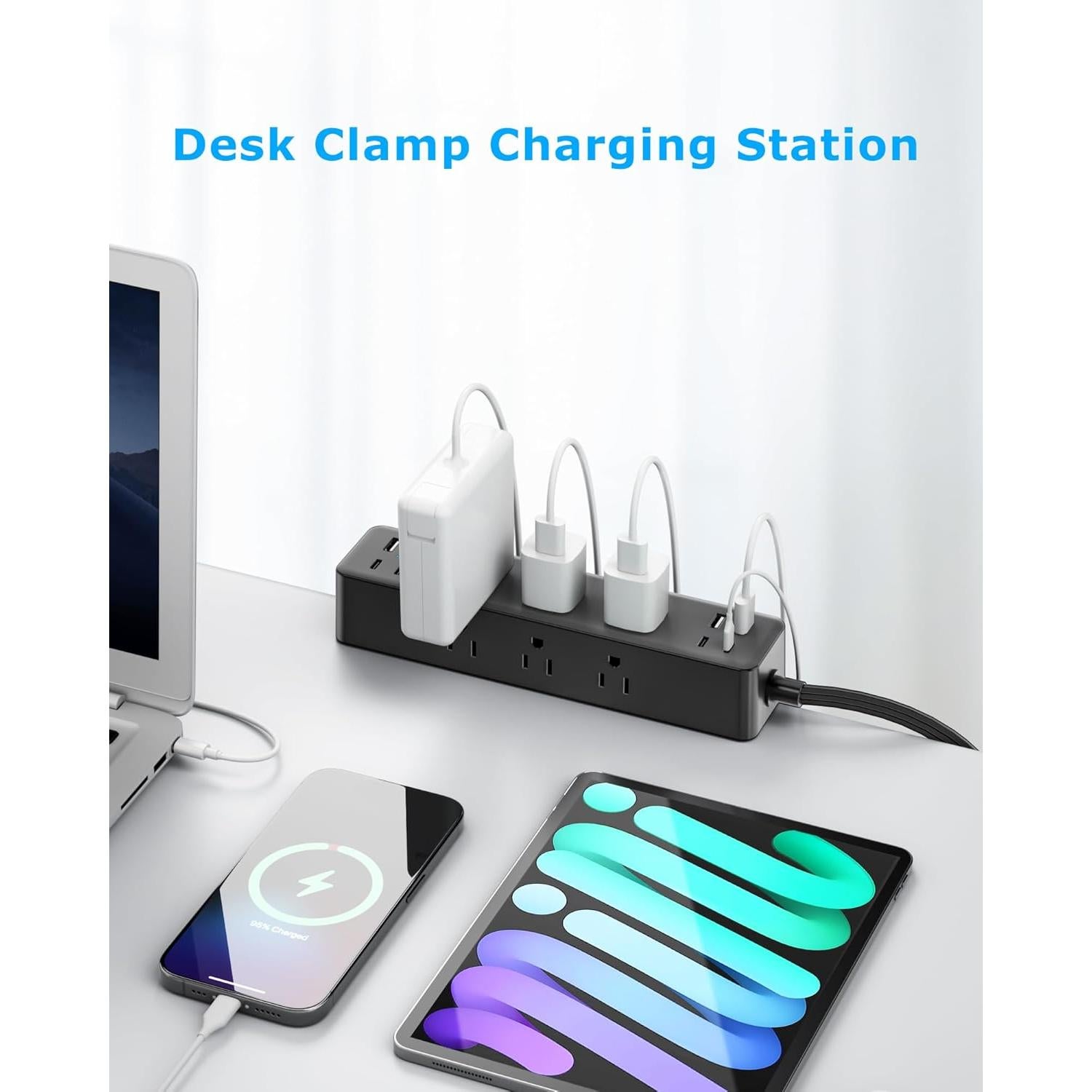 Regleta de enchufes con pinza SHENZHEN ZM3 5FT 24W 9 AC 8 USB