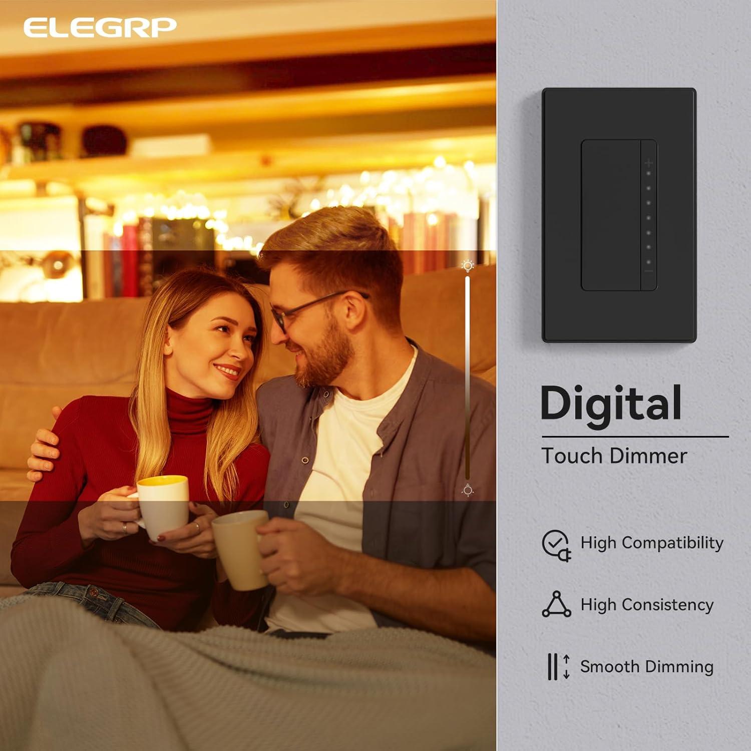 Interruptor Regulador Digital ELEGRP 150W LED 450W Incandescentes