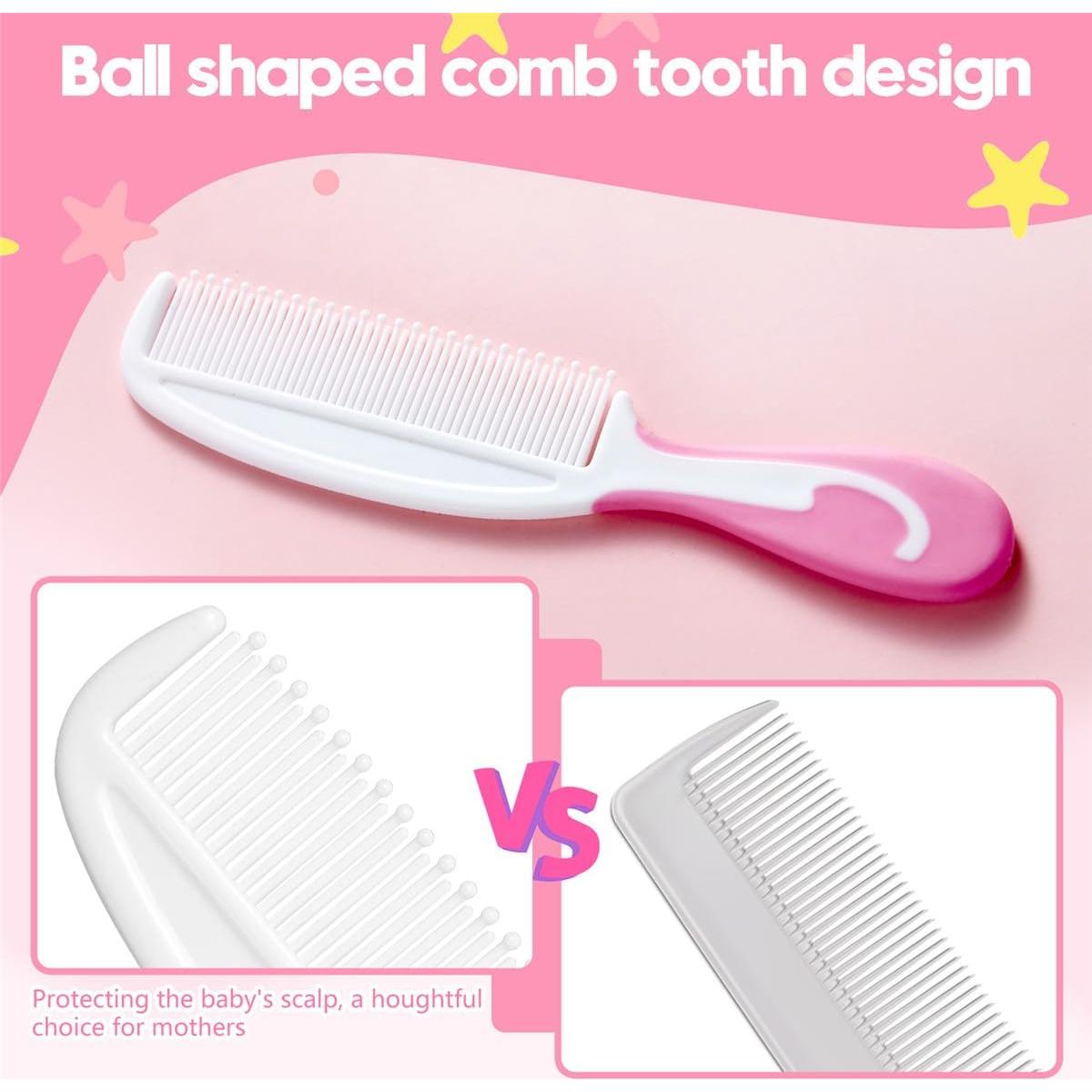 Juego de Cepillos y Peines para Bebés Little Angel Rosa