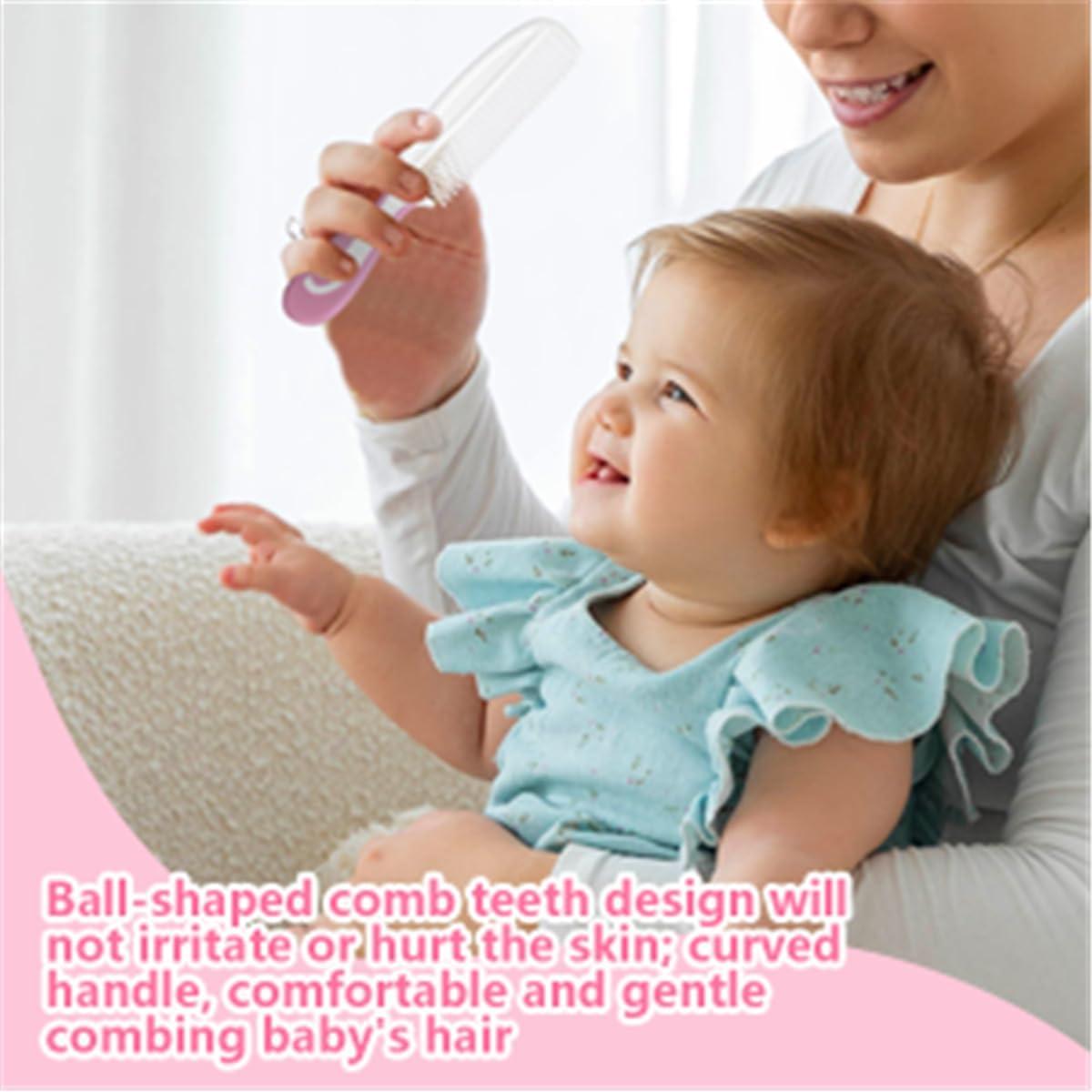 Juego de Cepillos y Peines para Bebés Little Angel Rosa