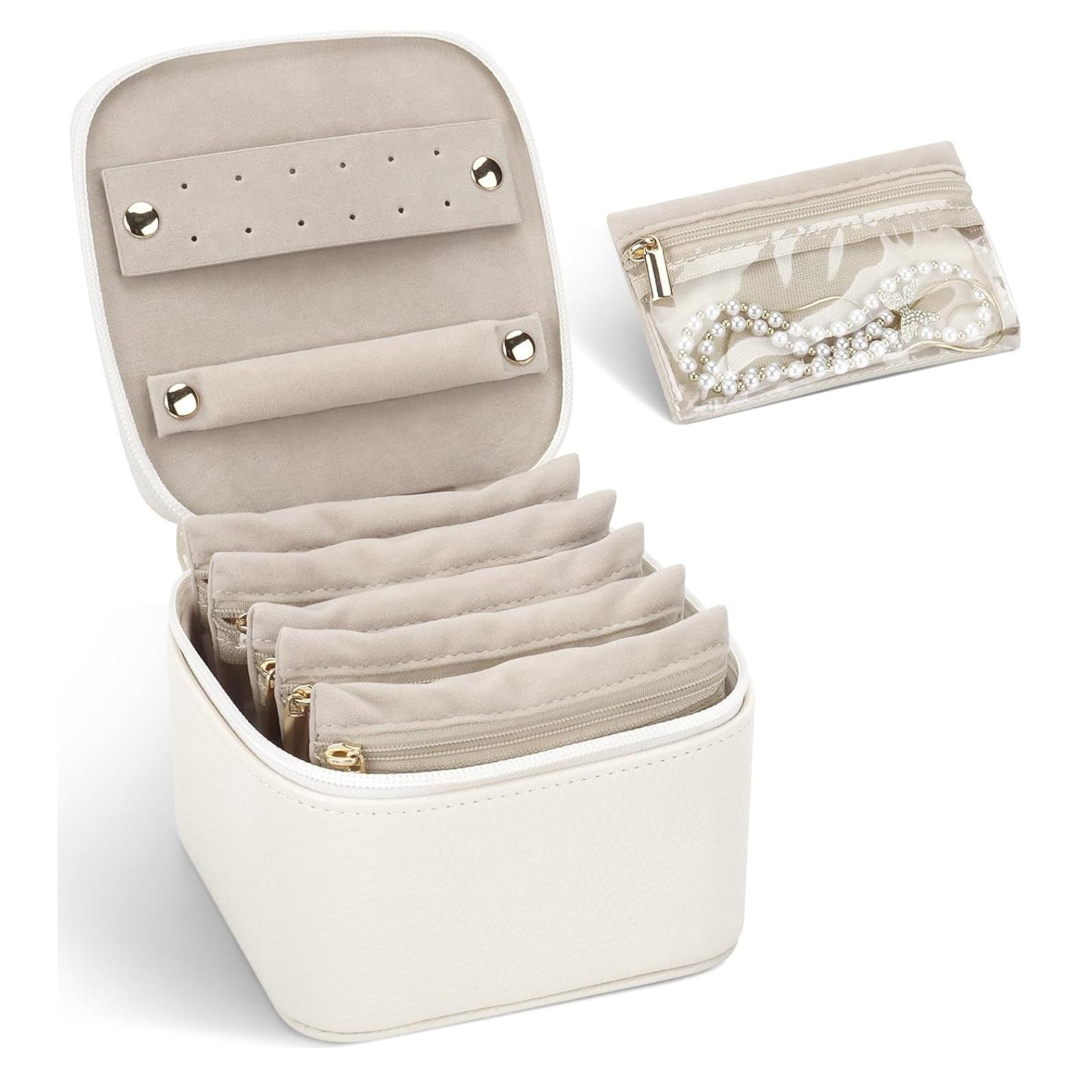 Caja de Joyería Pequeña DesignSter Beige, Organizador de Viaje