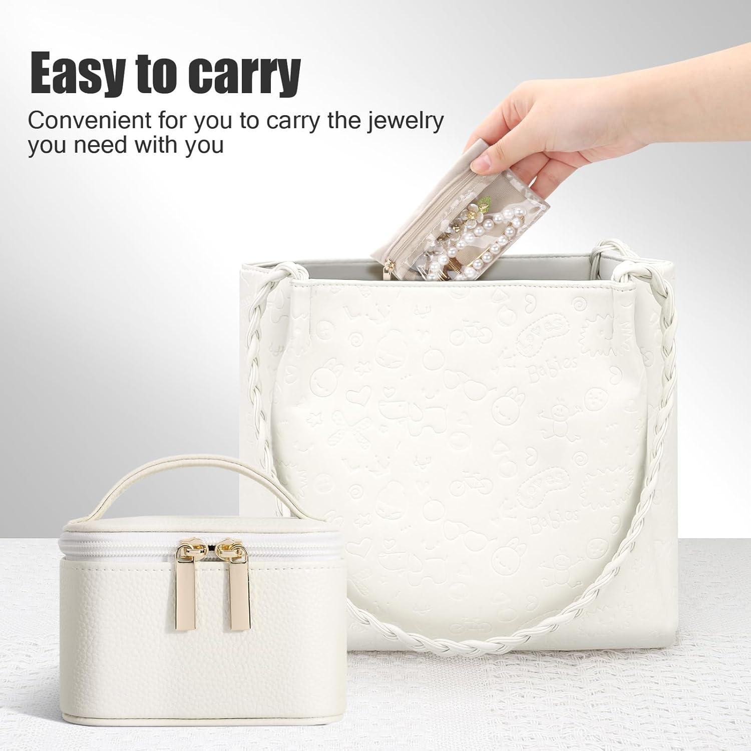 Caja de Joyería Pequeña DesignSter Beige, Organizador de Viaje