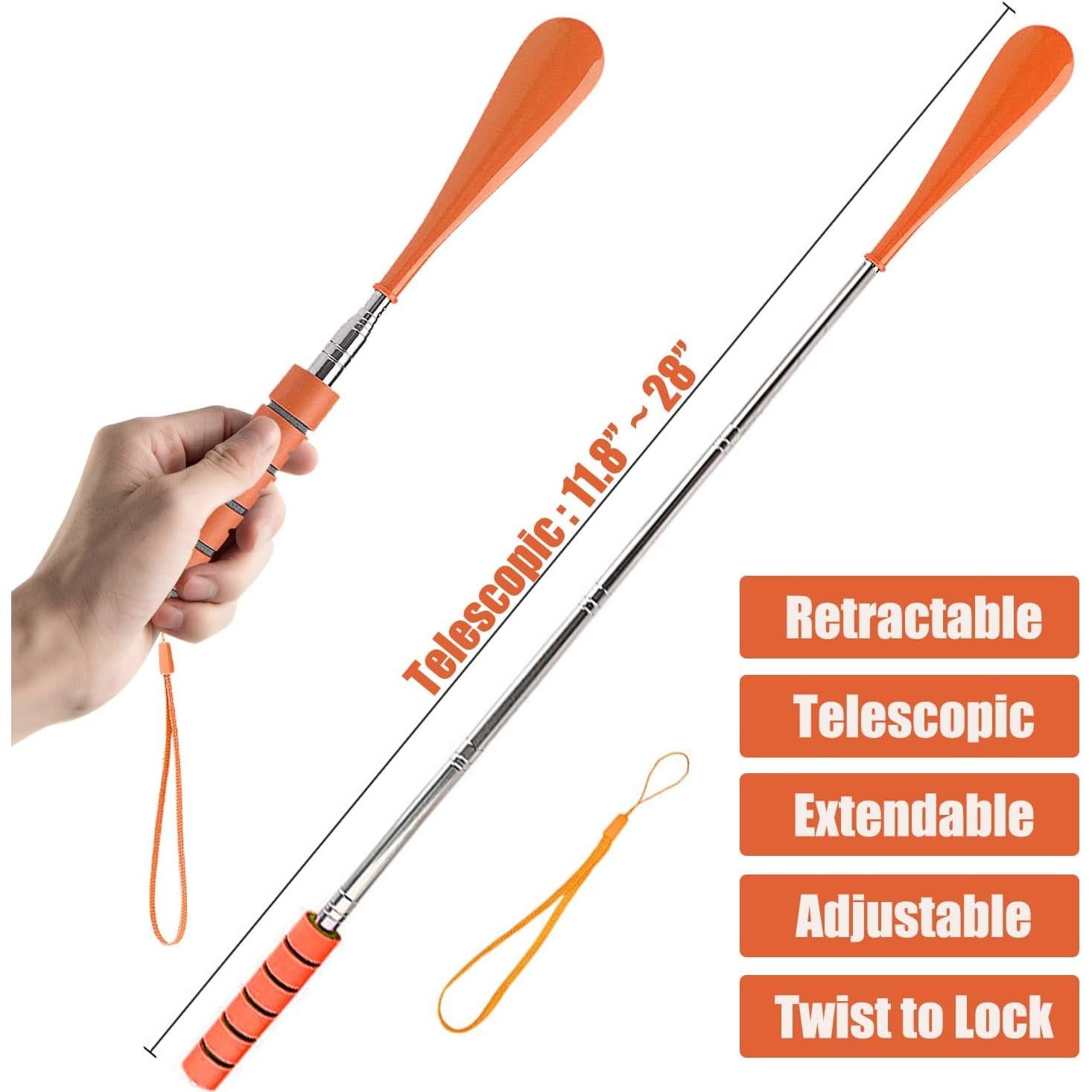 Cuerno de zapato telescópico ajustable de acero inoxidable negro