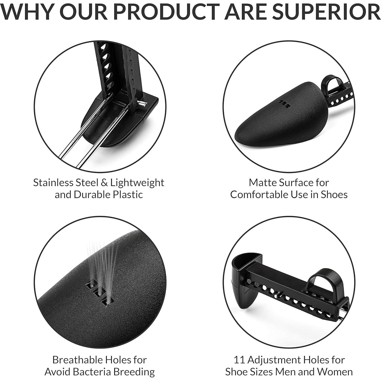 Árboles para Zapatos Ajustables WAJJ para Hombre - Negro