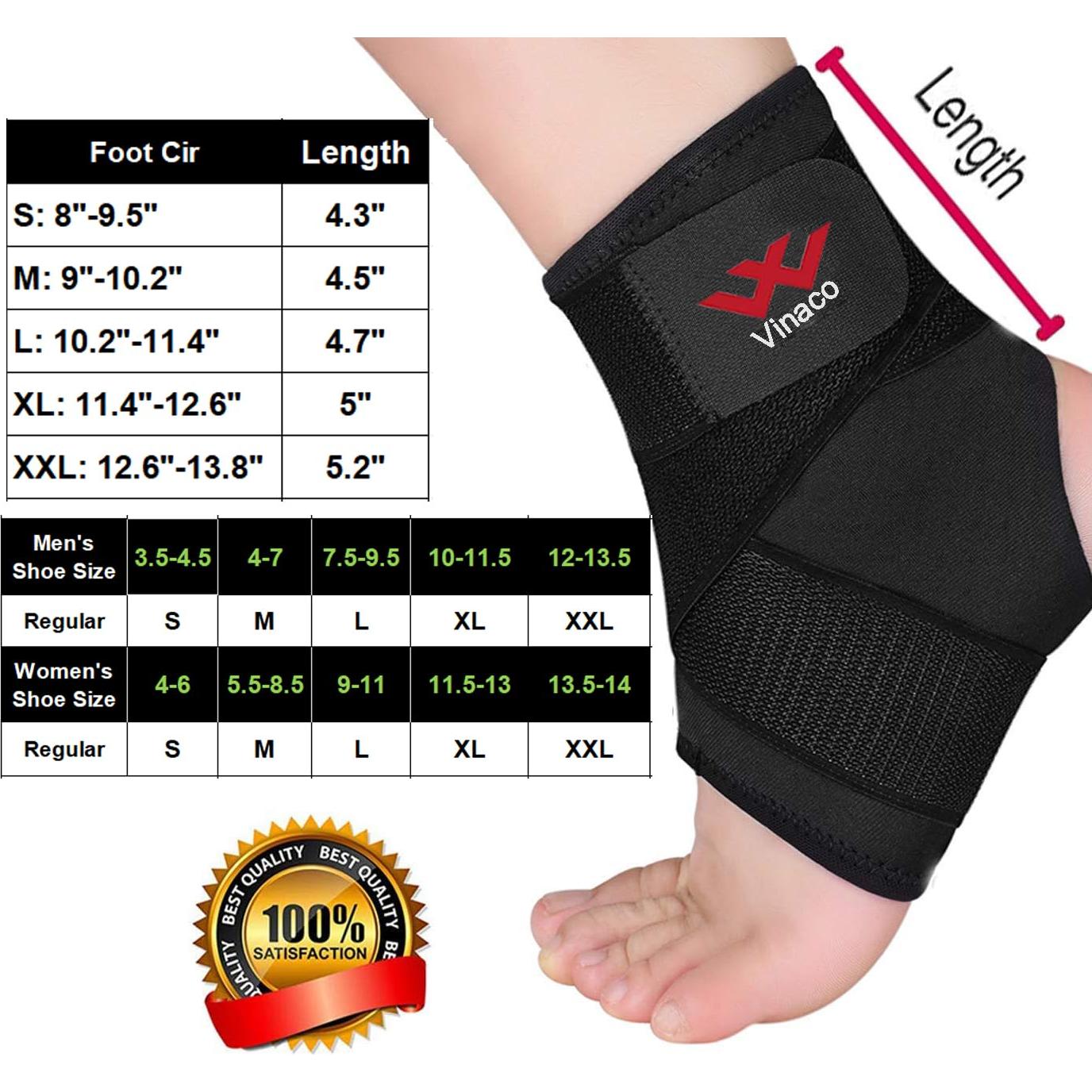 Férula de Tobillo Vinaco Ajustable Transpirable - Paquete de 2