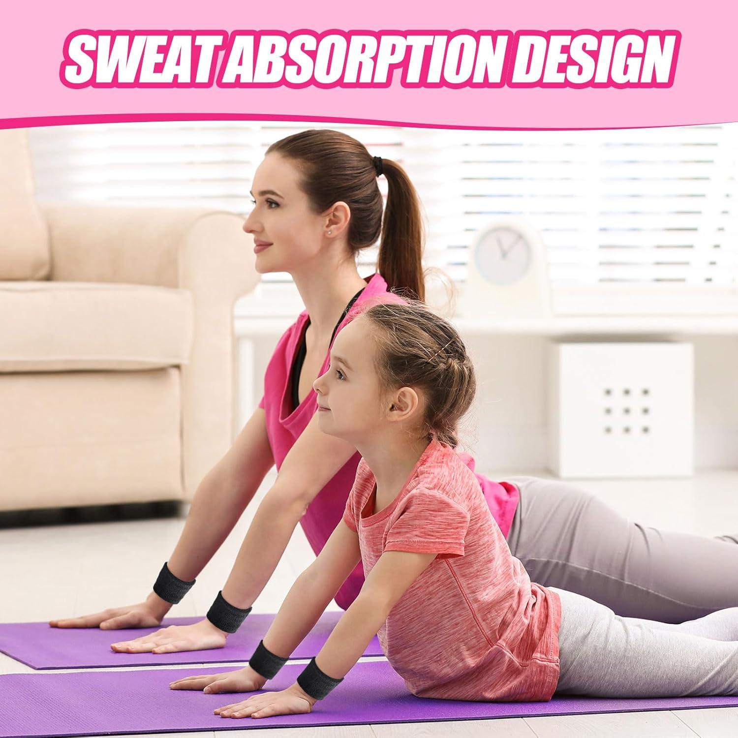 Muñequera Deportiva Wettarn para Niños - 3 Pares Negras