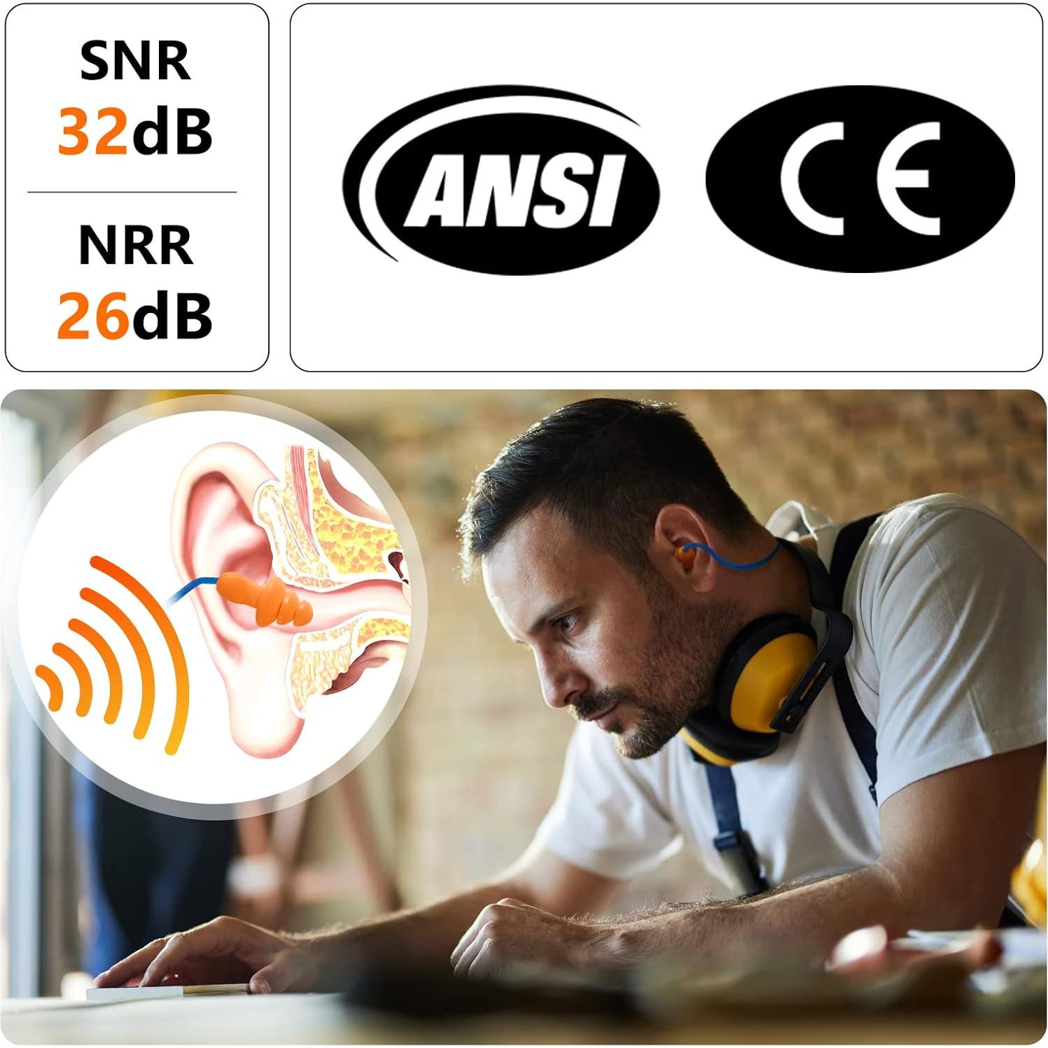 Tapones de Silicona Reutilizables DISON 32dB 100 Pares