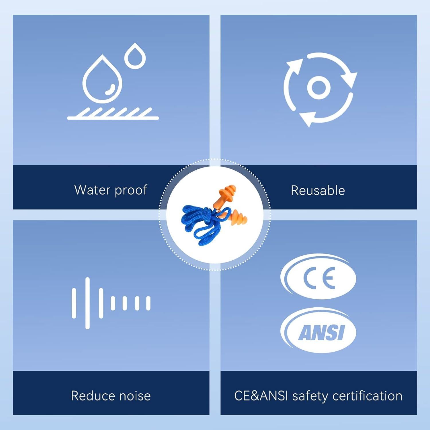 Tapones de Silicona Reutilizables DISON 32dB 100 Pares