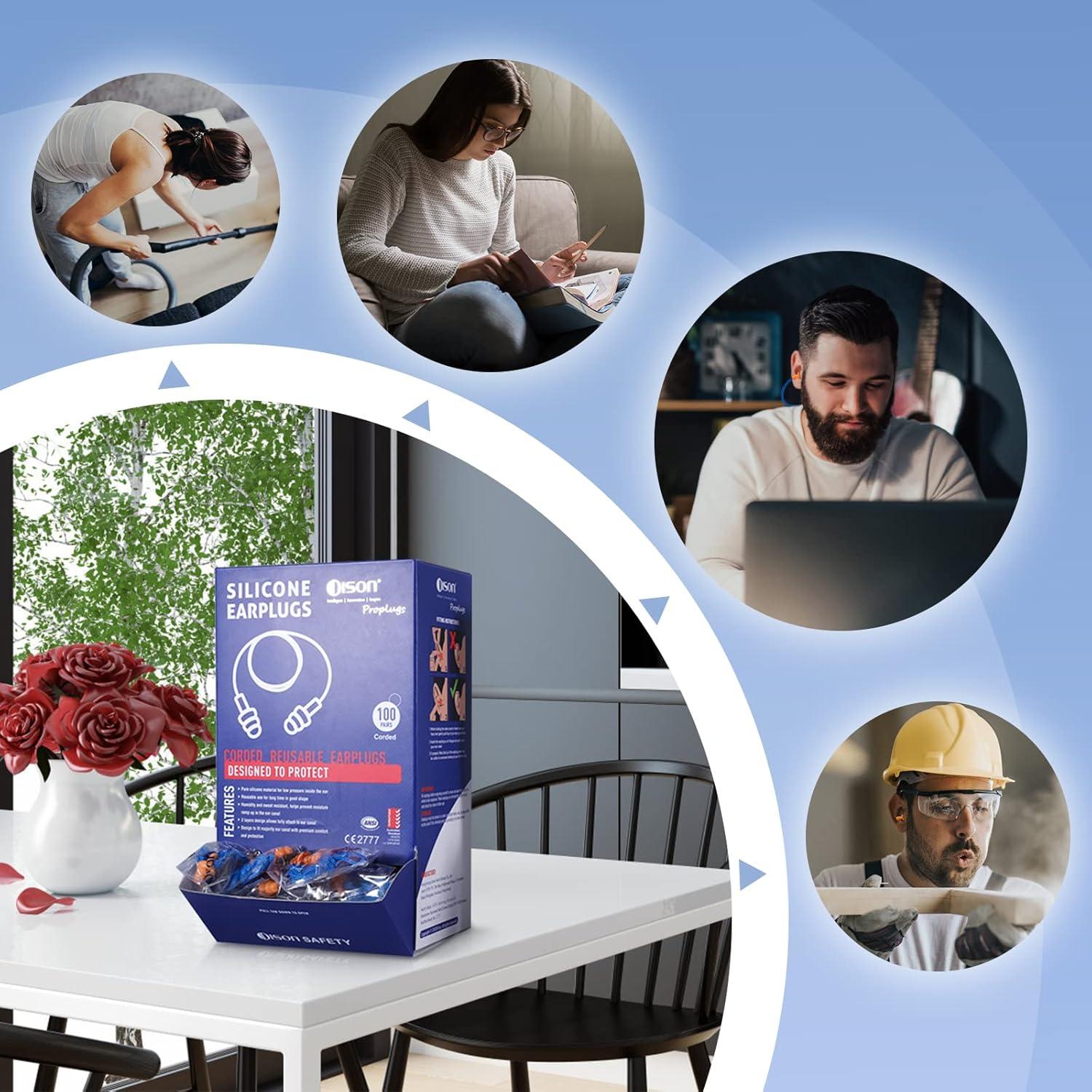 Tapones de Silicona Reutilizables DISON 32dB 100 Pares