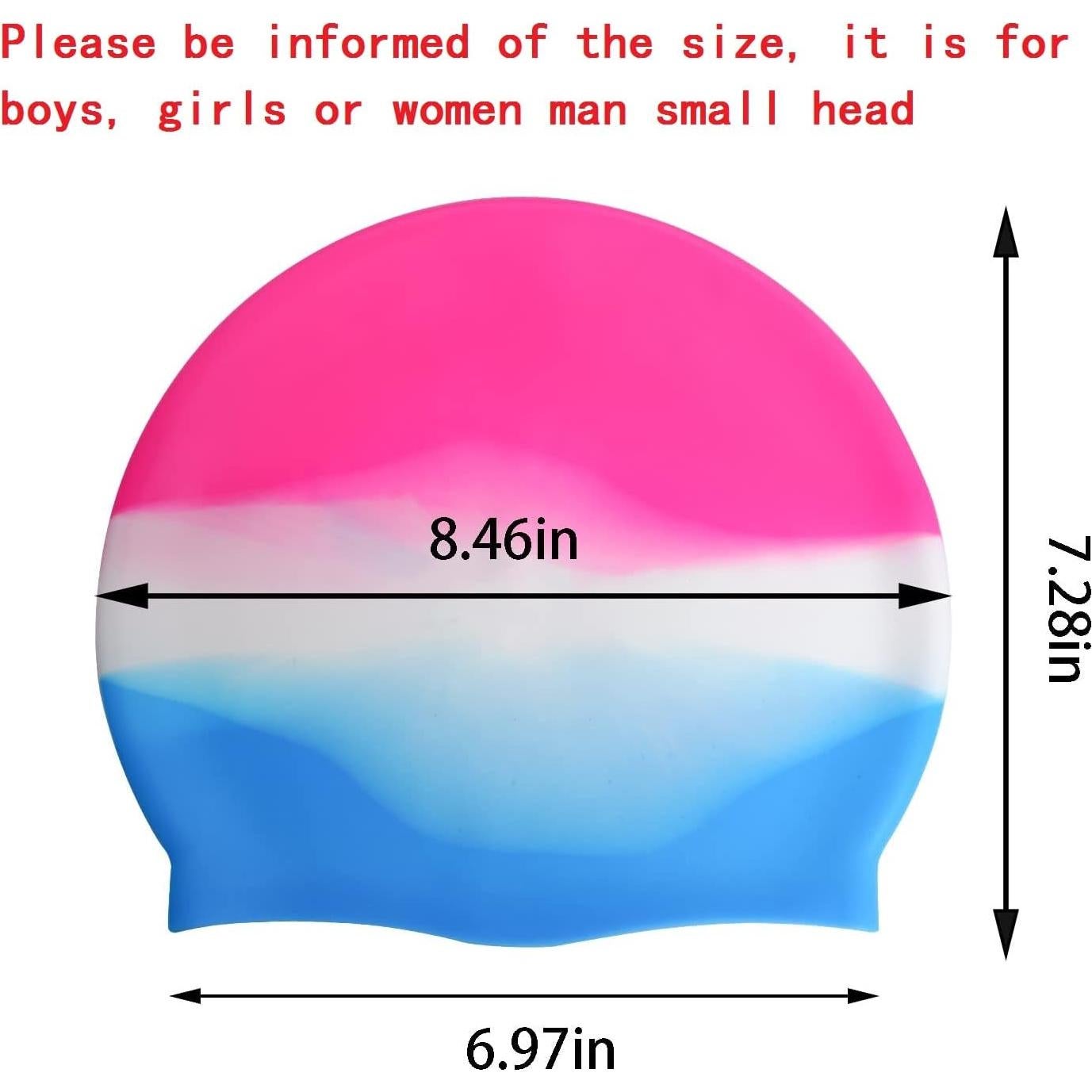 6 Gorros de Natación de Silicona Unisex Tayfremn Multicolor