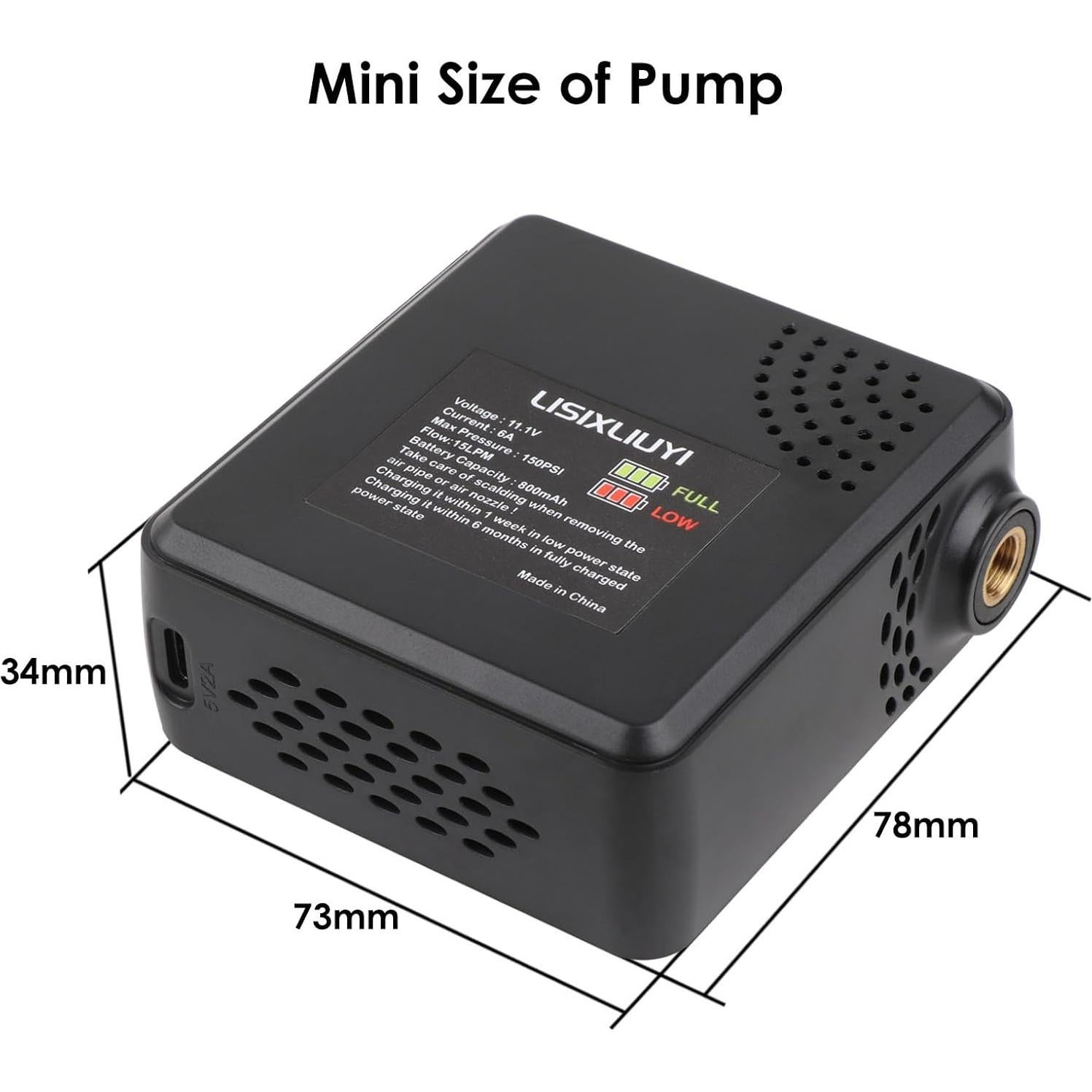 Mini Bomba de Aire Eléctrica LISIXLIUYI 150 PSI Portátil