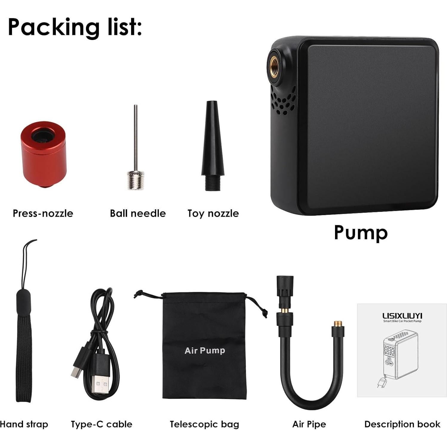 Mini Bomba de Aire Eléctrica LISIXLIUYI 150 PSI Portátil