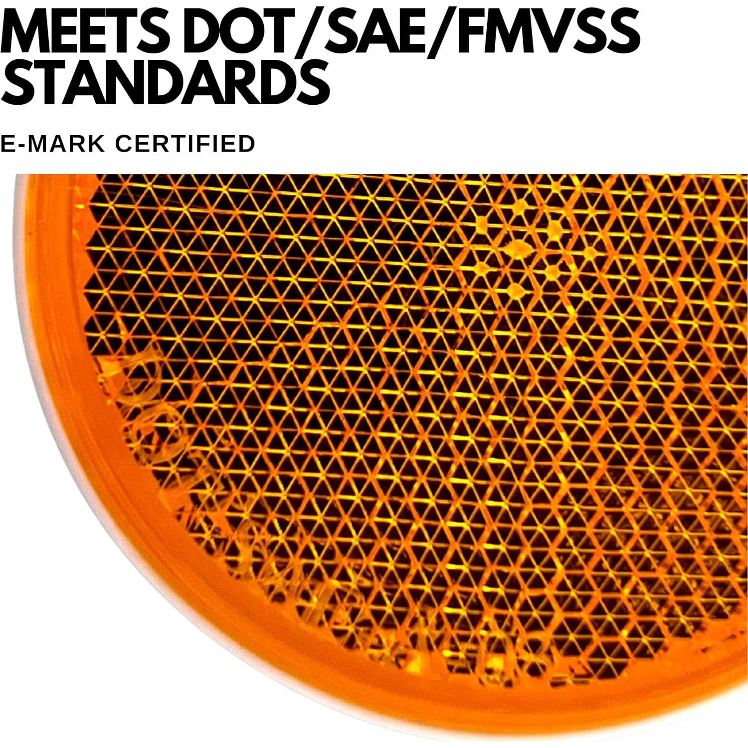 Reflectores Ámbar Redondos 2" Piezas de Camiones All Star - Paquete de 2