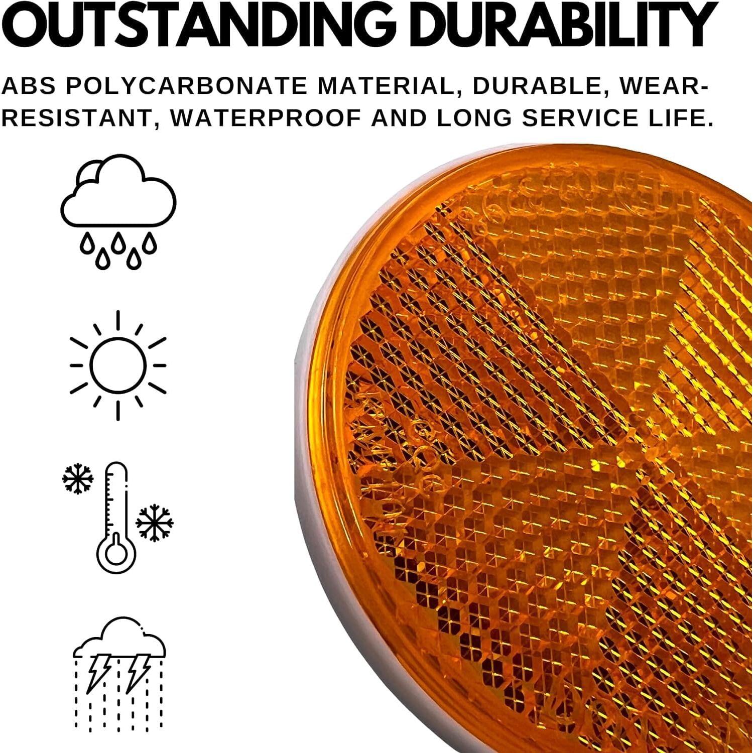 Reflectores Ámbar Redondos 2" Piezas de Camiones All Star - Paquete de 2