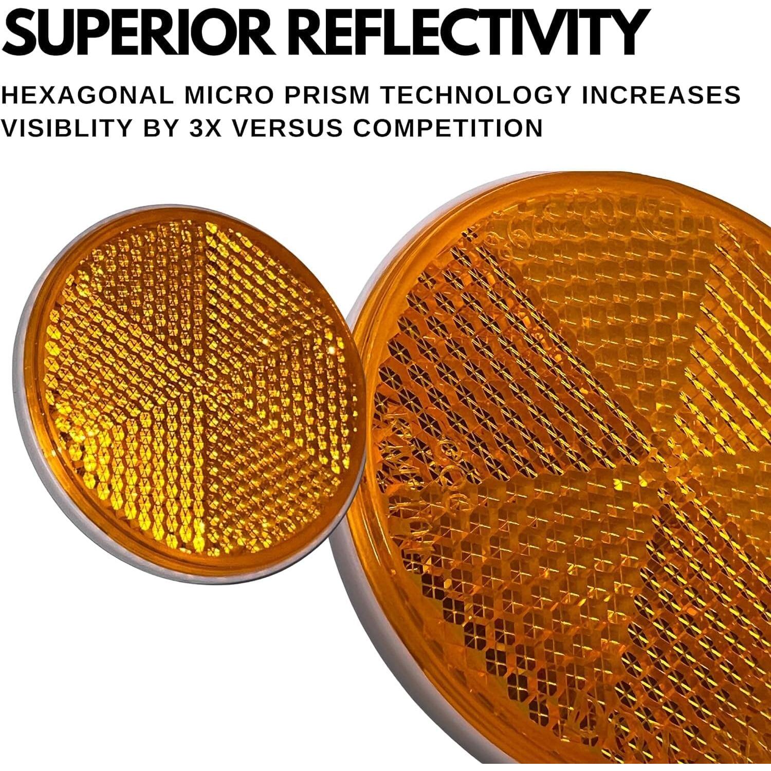 Reflectores Ámbar Redondos 2" Piezas de Camiones All Star - Paquete de 2