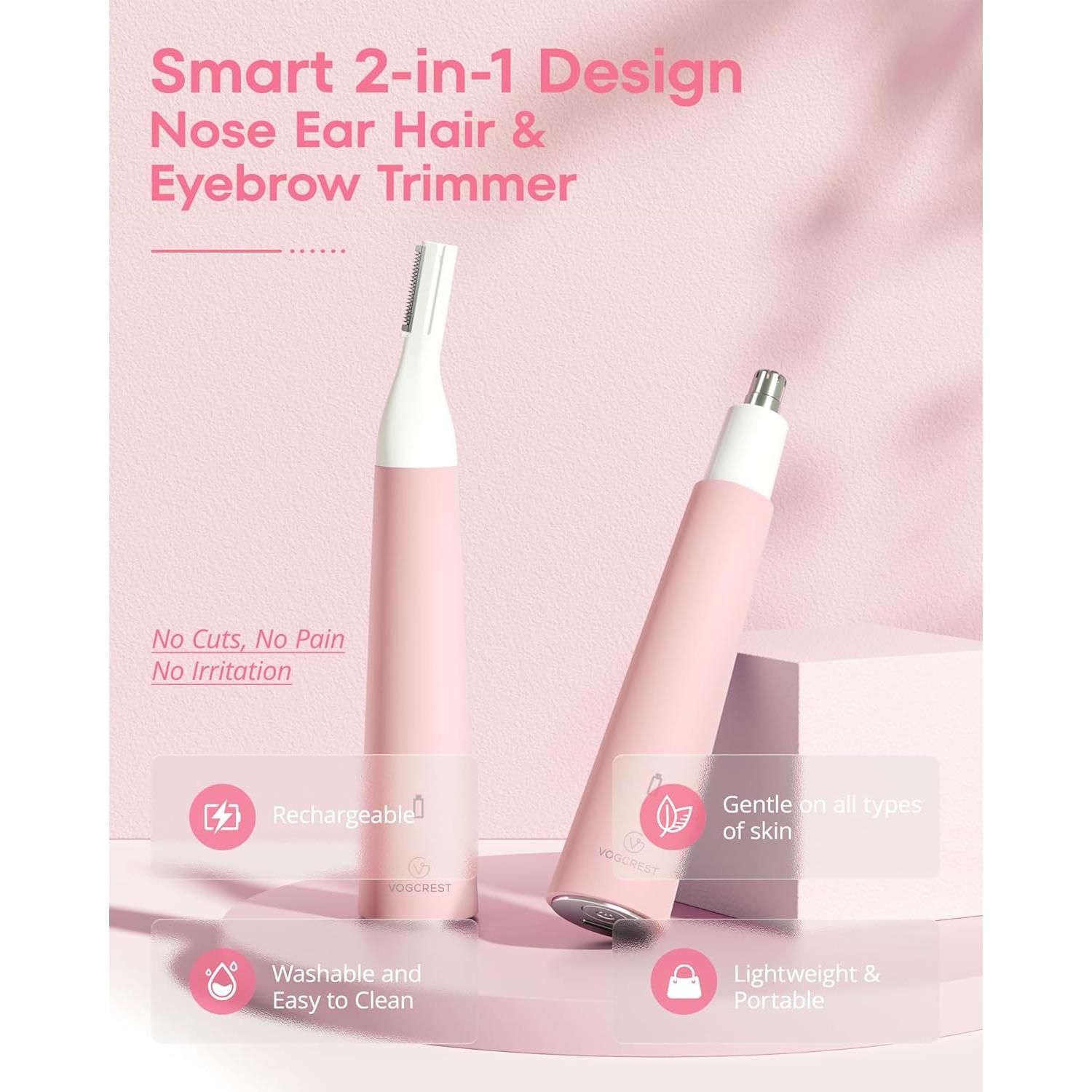 Recortador de Vello Nasal VG VOGCREST Rosa Recargable IPX7