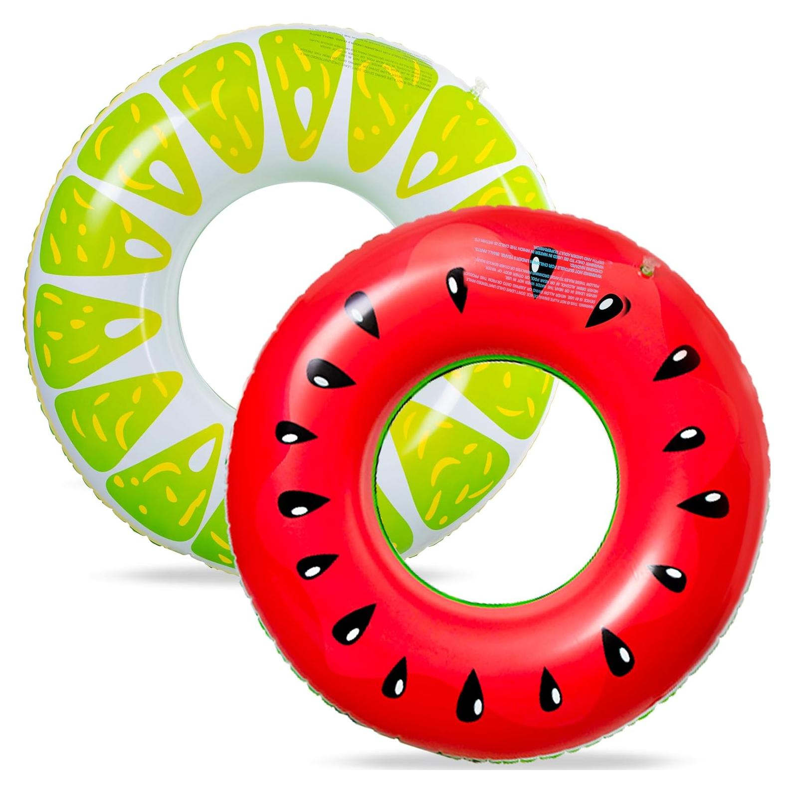 Flotadores de Fruta 90shine 2PCS - Sandía y Lima para Piscina