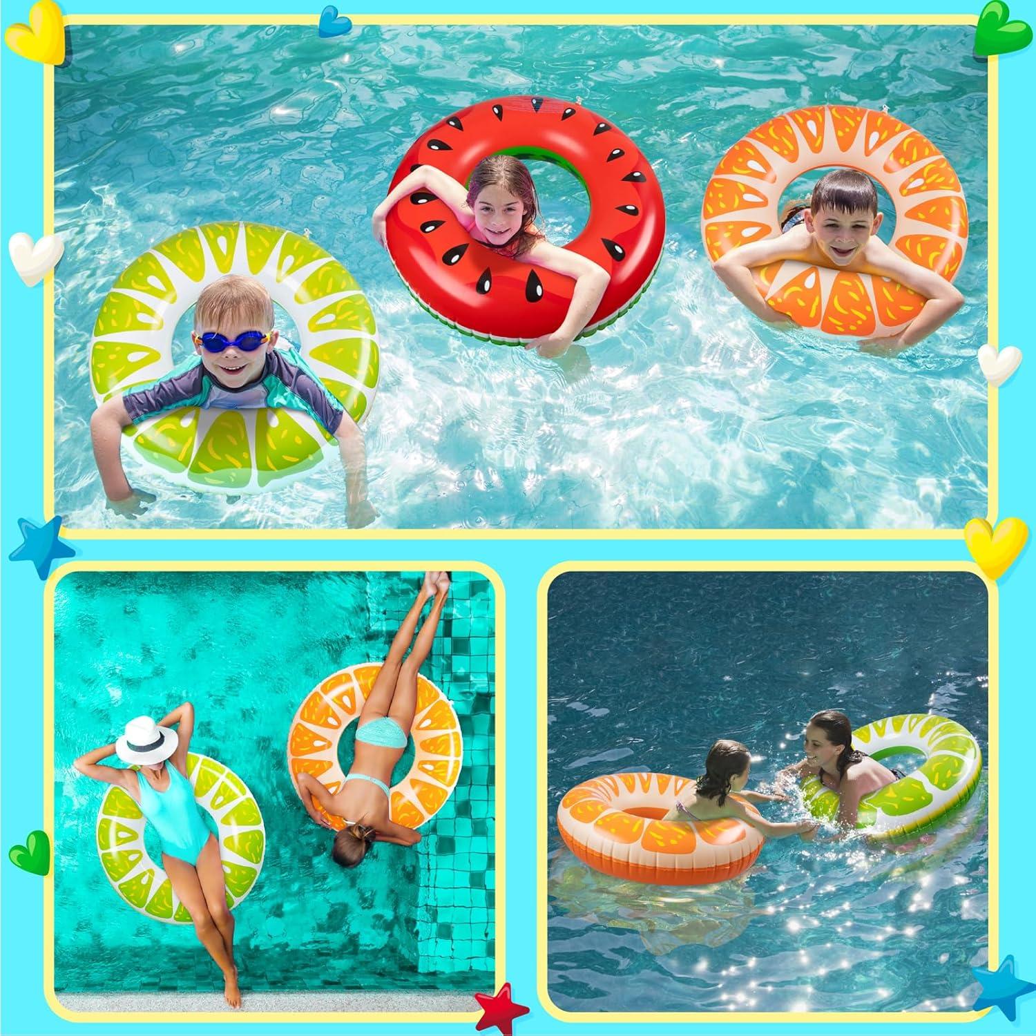 Flotadores de Fruta 90shine 2PCS - Sandía y Lima para Piscina
