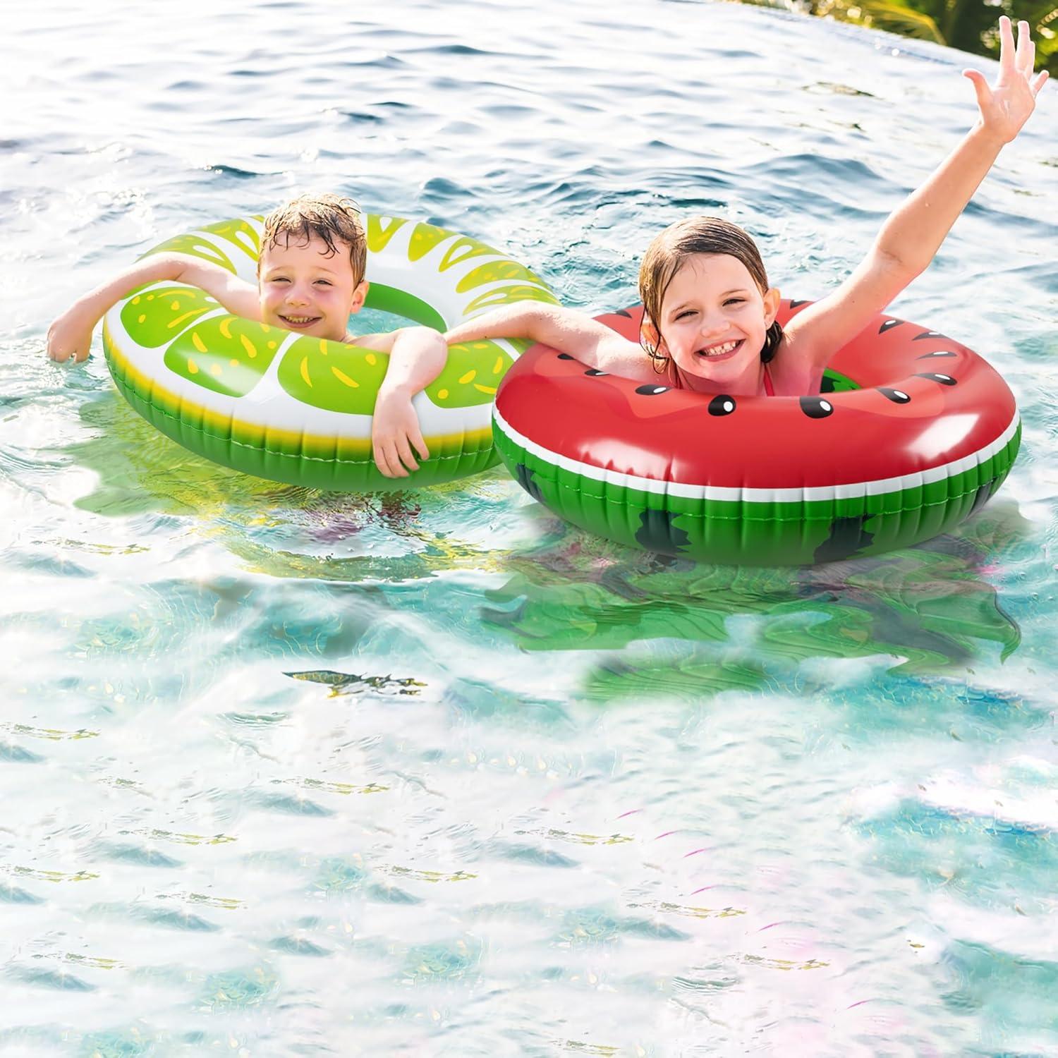 Flotadores de Fruta 90shine 2PCS - Sandía y Lima para Piscina