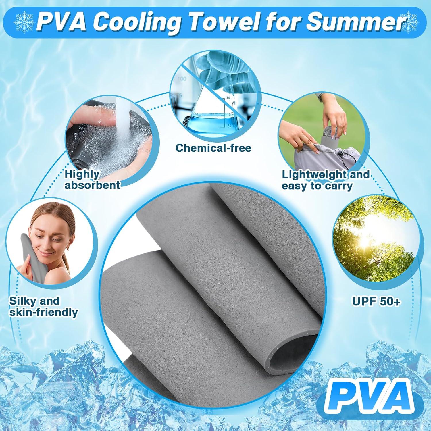 Toallas de Enfriamiento Cosweet PVA 3 Pcs 73.66x7.62cm Gris