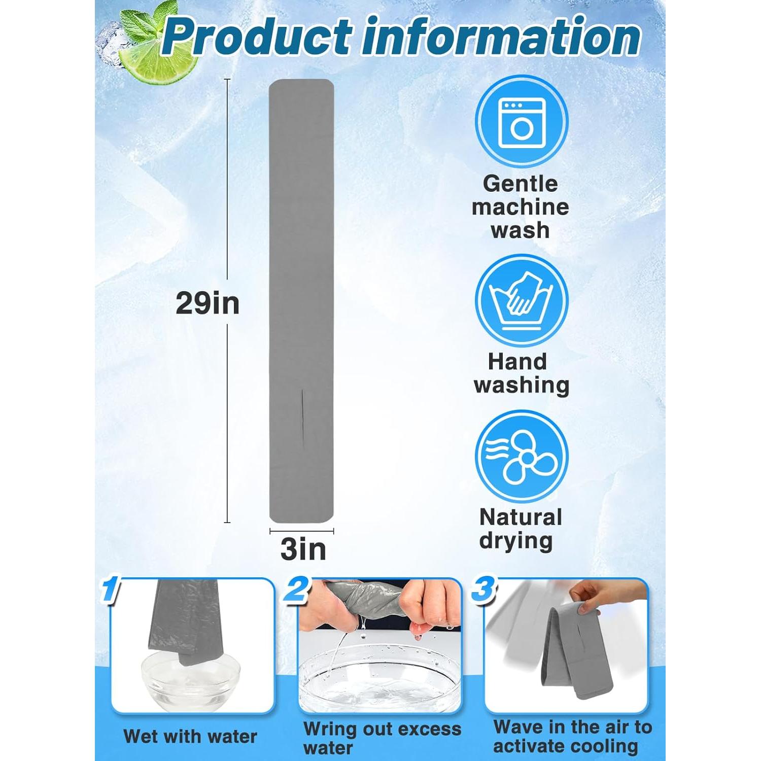 Toallas de Enfriamiento Cosweet PVA 3 Pcs 73.66x7.62cm Gris