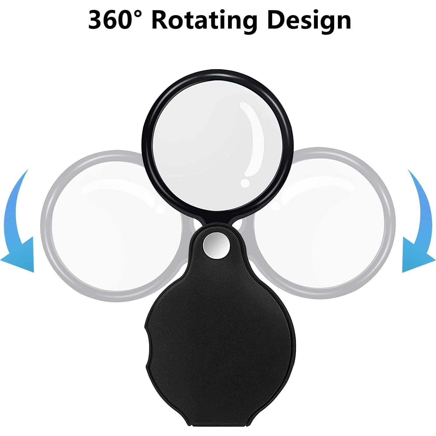 Lente de Aumento 10X SAYEEC con Funda de Cuero y Cordones