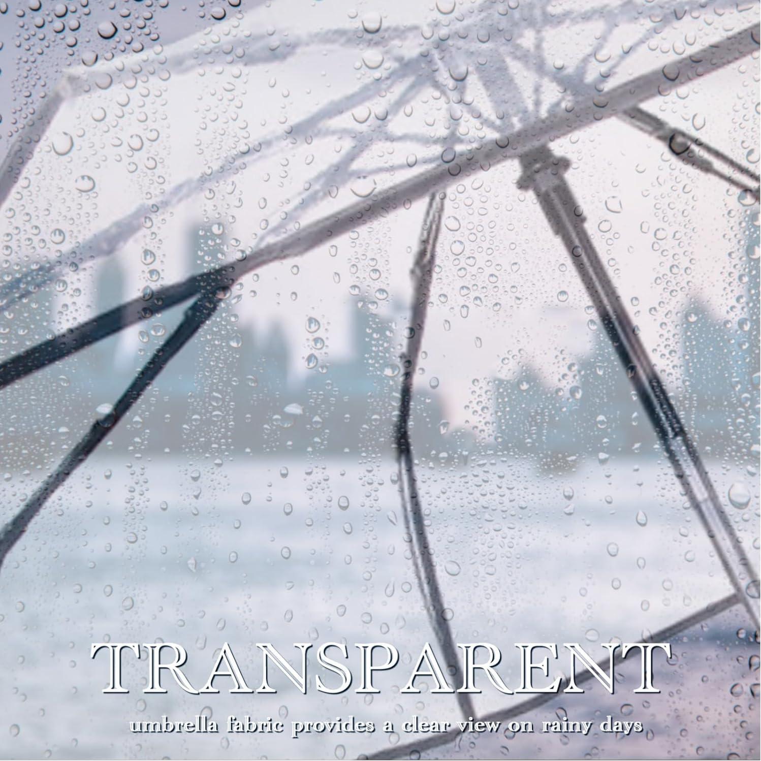 Sombrilla Transparente Automática OUYESGL Plegable 28cm