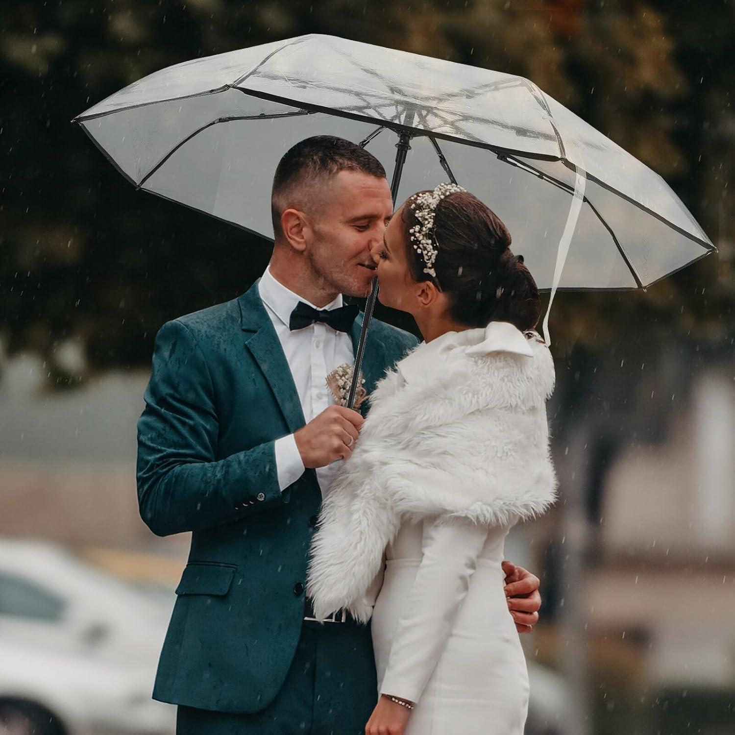 Sombrilla Transparente Automática OUYESGL Plegable 28cm