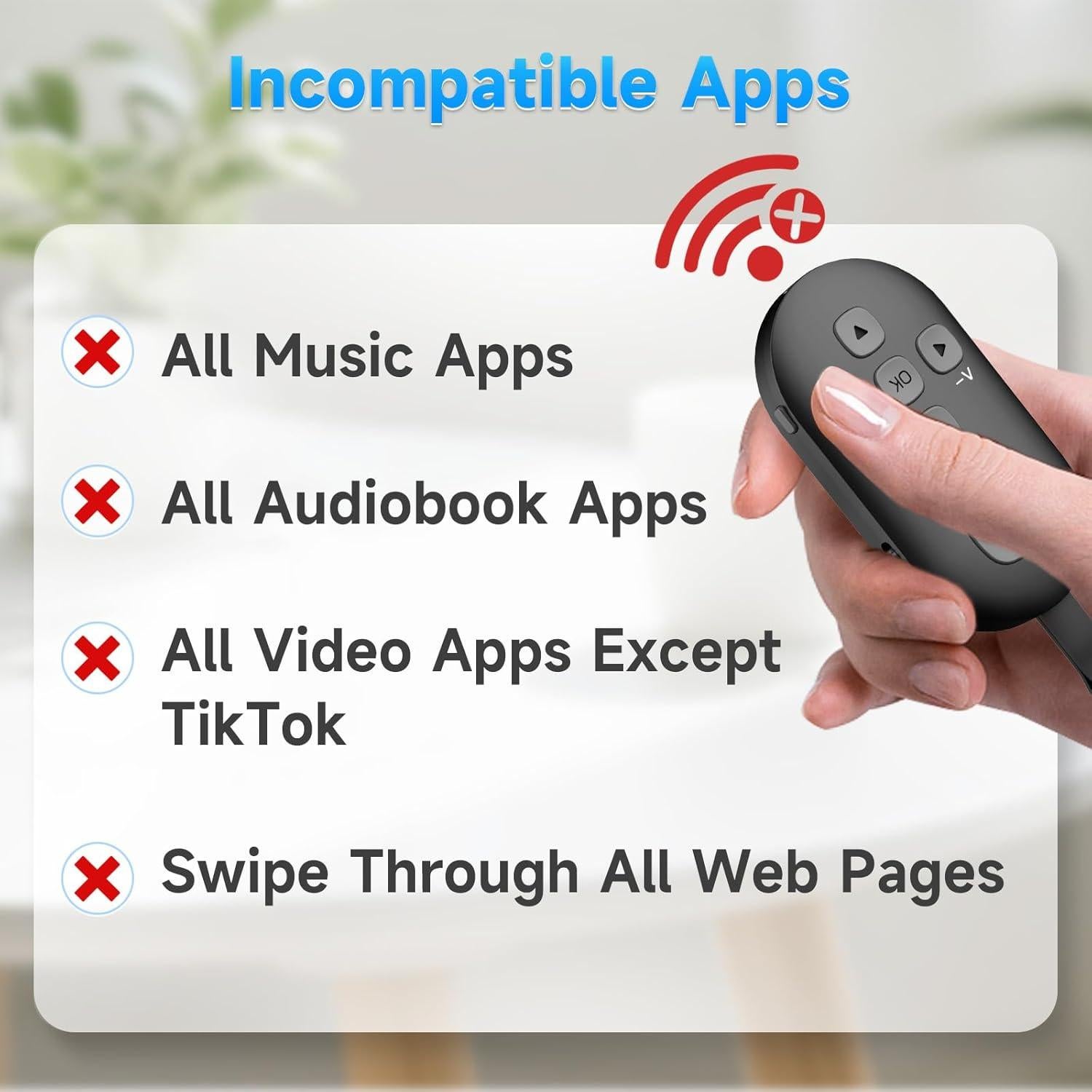 Control Remoto Bluetooth SEANCHEER R1 para TikTok y Kindle