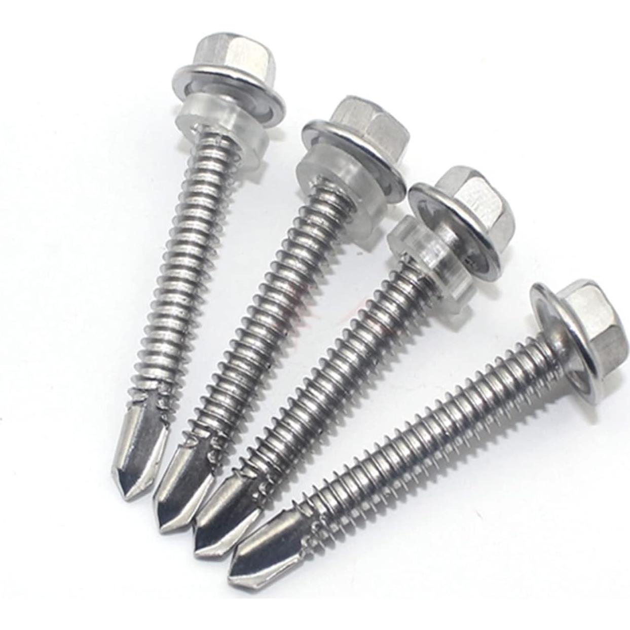 80 Tornillos Autoperforantes Hexagonales LERNOU Acero Inoxidable 410