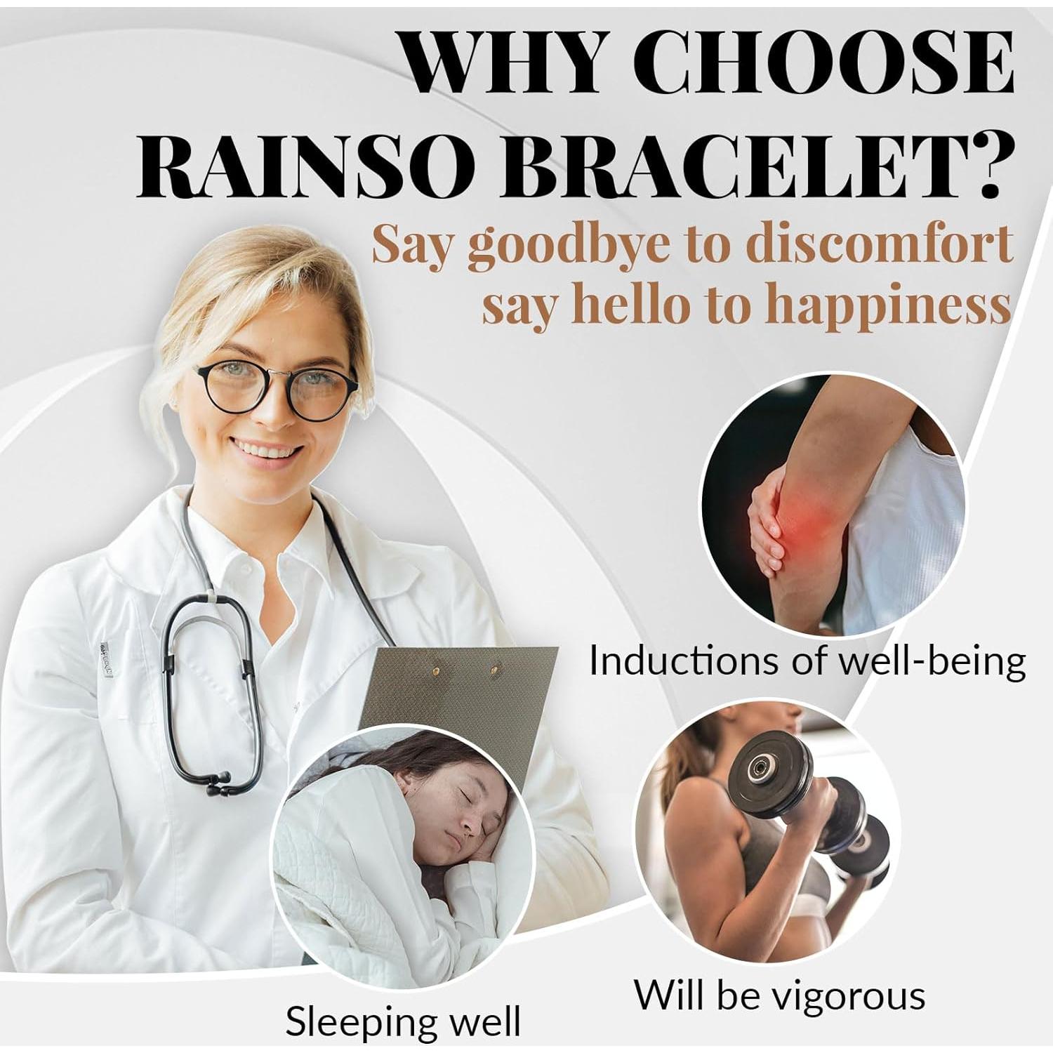 Pulsera Magnética de Cobre Negro Mate RainSo 22.5 cm Ajustable