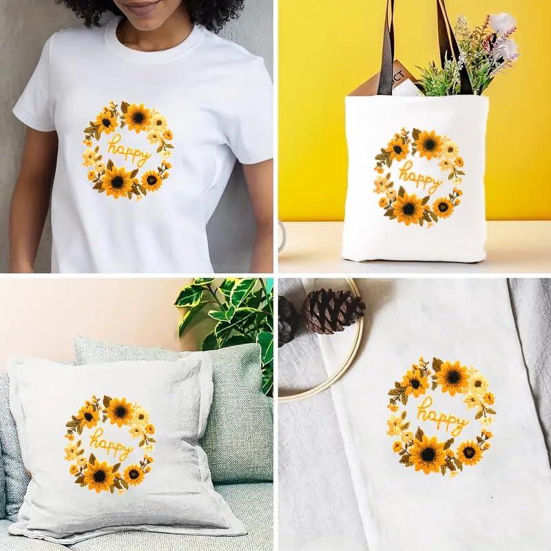 Kit de Bordado Zhenqing Girasol 3 Diseños 29x29cm para Principiantes