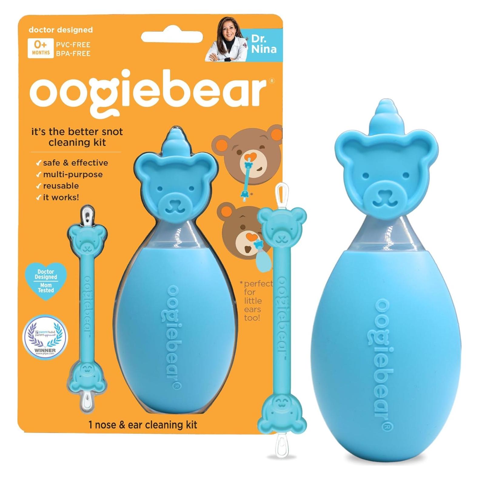 Aspirador Nasal de Silicona Oogiebear Azul + Recogedor de Mocos