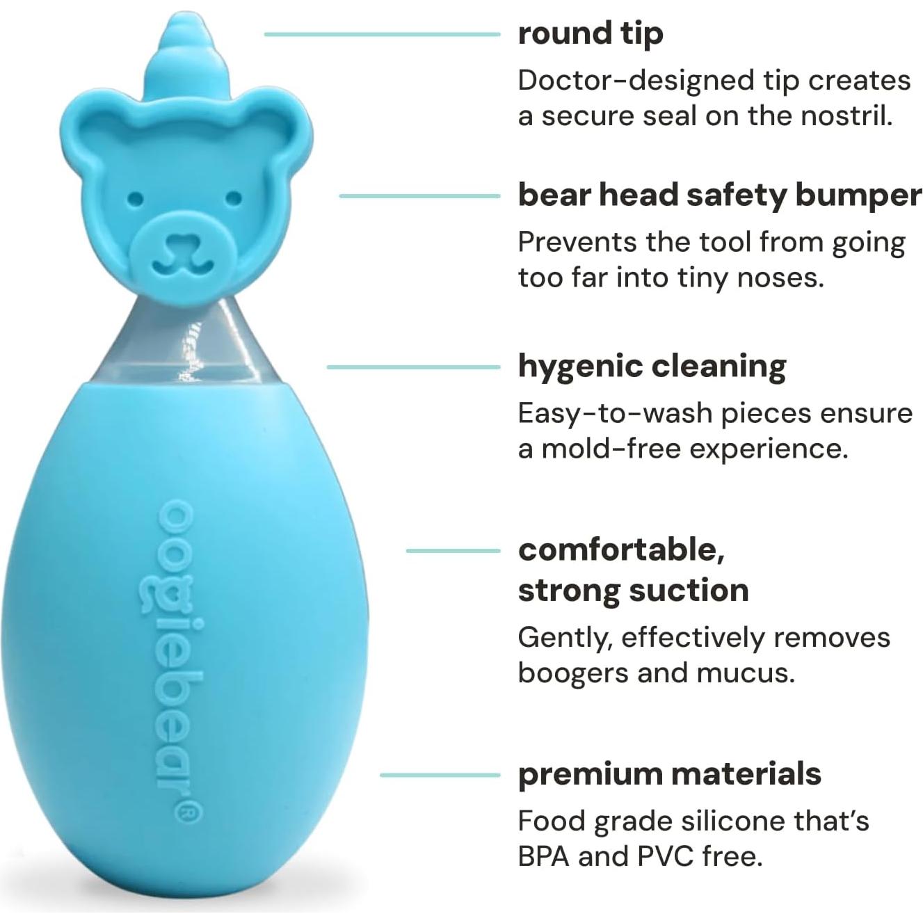 Aspirador Nasal de Silicona Oogiebear Azul + Recogedor de Mocos