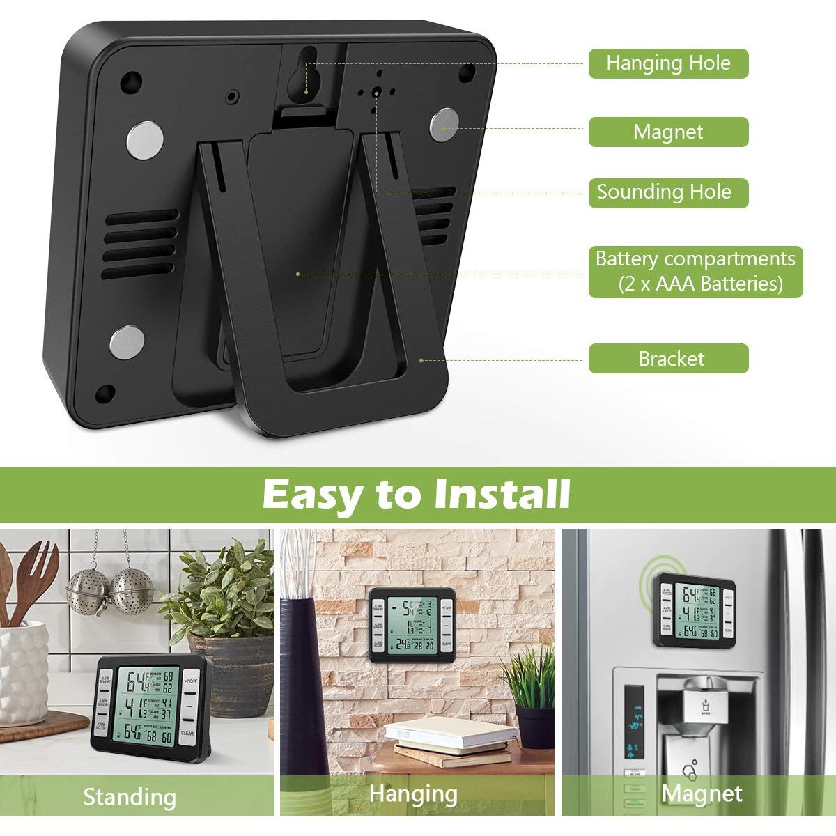 Termómetro Digital Inalámbrico KeeKit para Refrigerador y Congelador