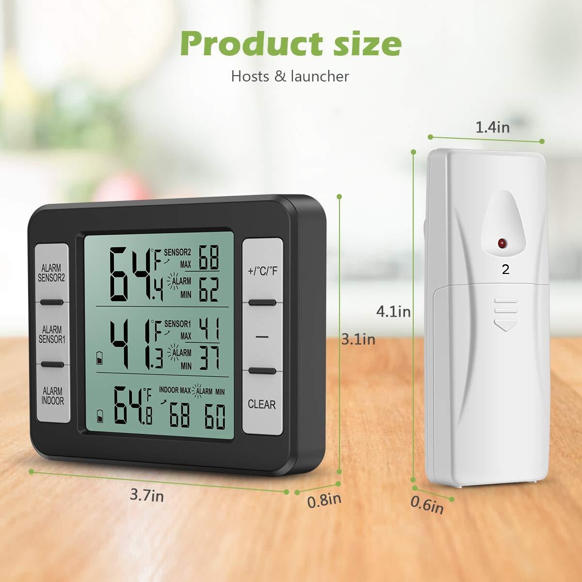 Termómetro Digital Inalámbrico KeeKit para Refrigerador y Congelador