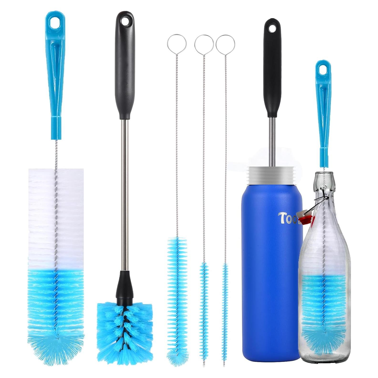 Juego de 5 cepillos limpiadores de botellas TooLe - Acero inoxidable y nylon