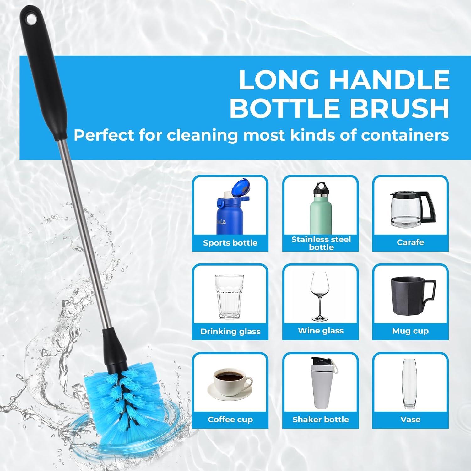 Juego de 5 cepillos limpiadores de botellas TooLe - Acero inoxidable y nylon