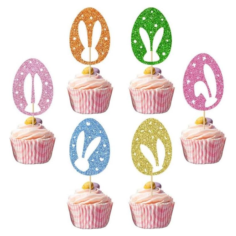 24 Adornos de Cupcake de Pascua ZitTRo - Conejos y Huevos